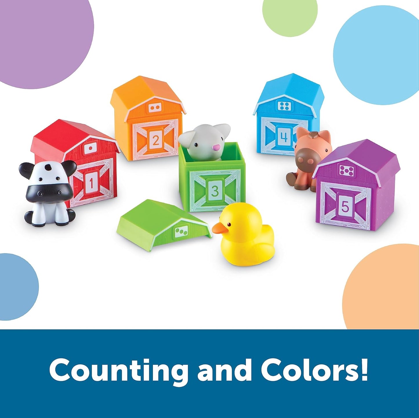Learning Resources Peekaboo Learning Farm - 10 Pieces, Ages 18+ Months Toddler Learning Toys, Counting and Sorting Toys, Farm Animals Toys,Stocking Stuffers