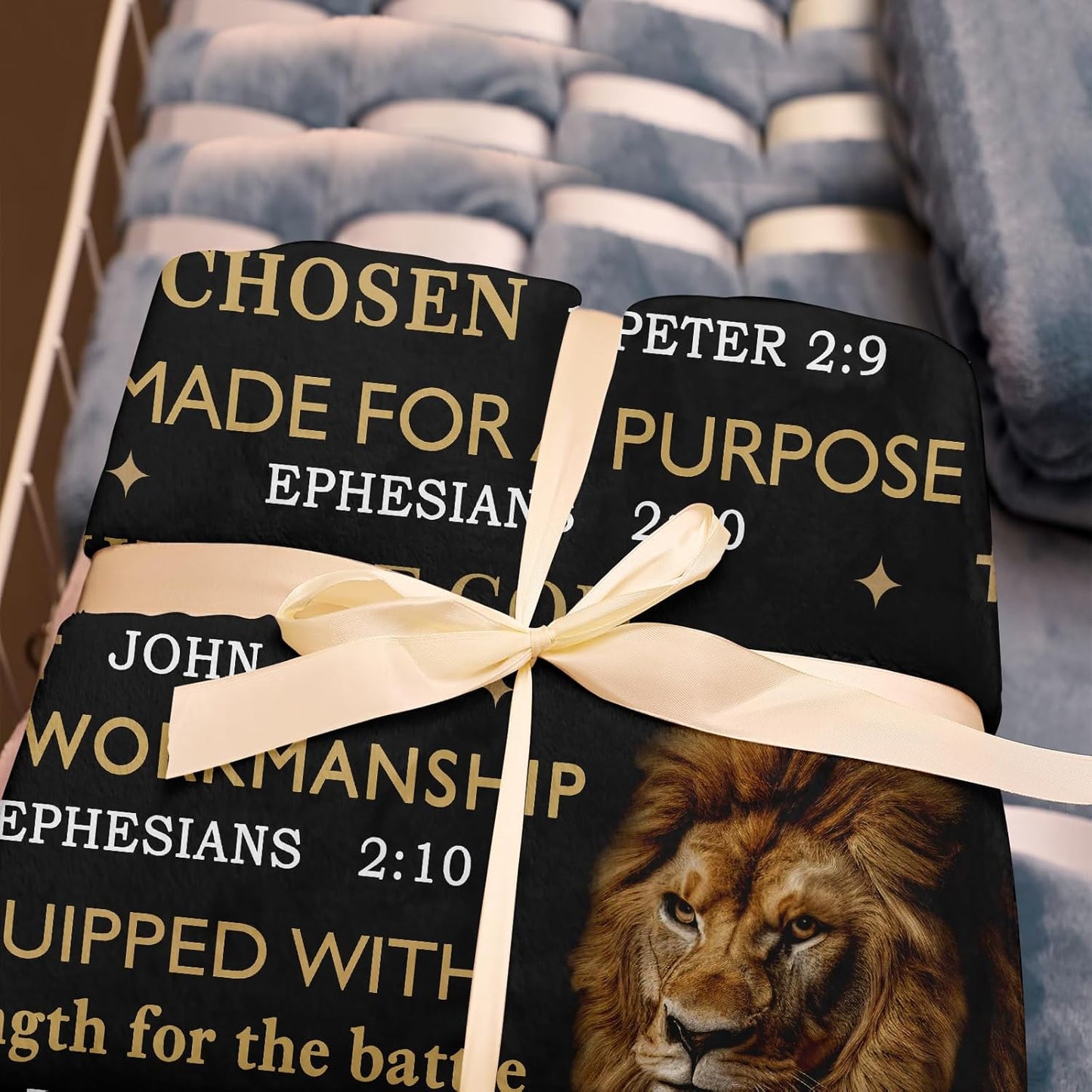 Christian Gifts for Men, Christian Blanket 60"X50", Catholic Gifts, Religious Gifts for Men, Man of God Gift, Baptism Gift, Bible Inspirational Spiritual Gifts for Dad Son Husband