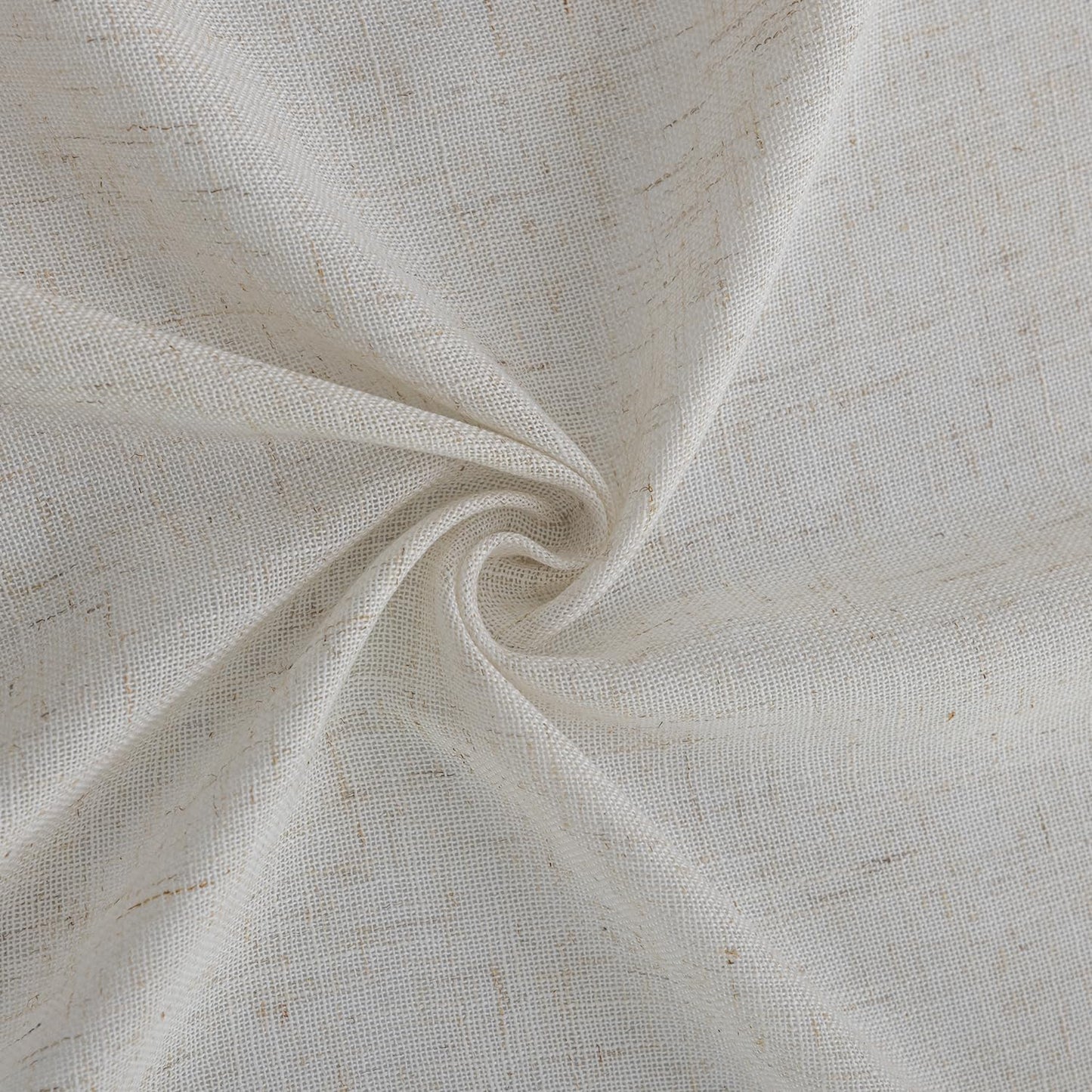 VOILYBIRD Palma Natural Linen Textured Semi Sheer Curtains for Living Room 96 Inches Long Draperies Curtains Bronze Grommet (52''W x 96''L, 2 Panels, Linen)