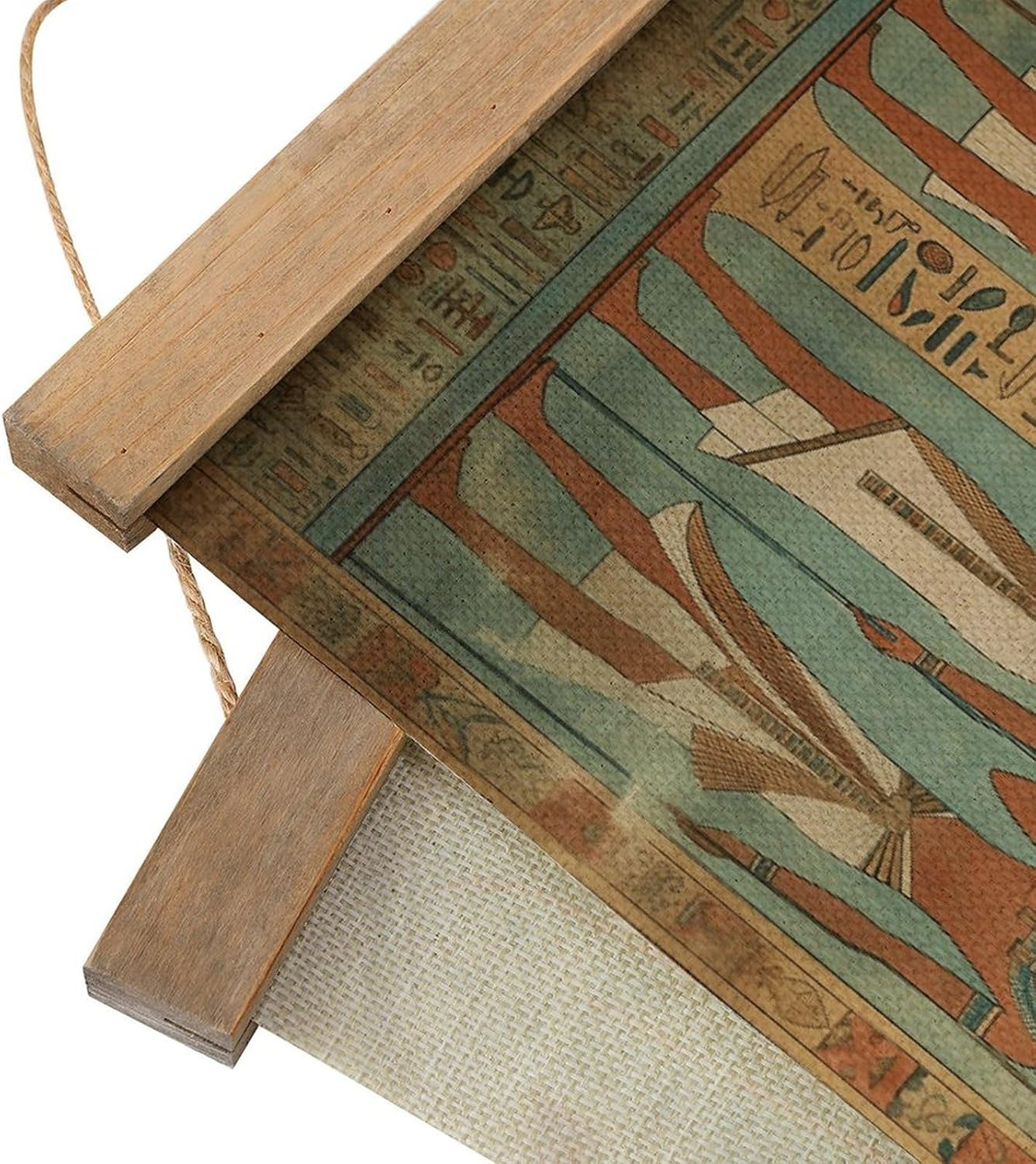 Vintage Women in Ancient Egypt Poster with Wooden Frame Personalized Linen Hanging Scroll Painting Rustic Wall Hanging Illustrative Modern Artwork Decor for Home Living Room Bedroom Office