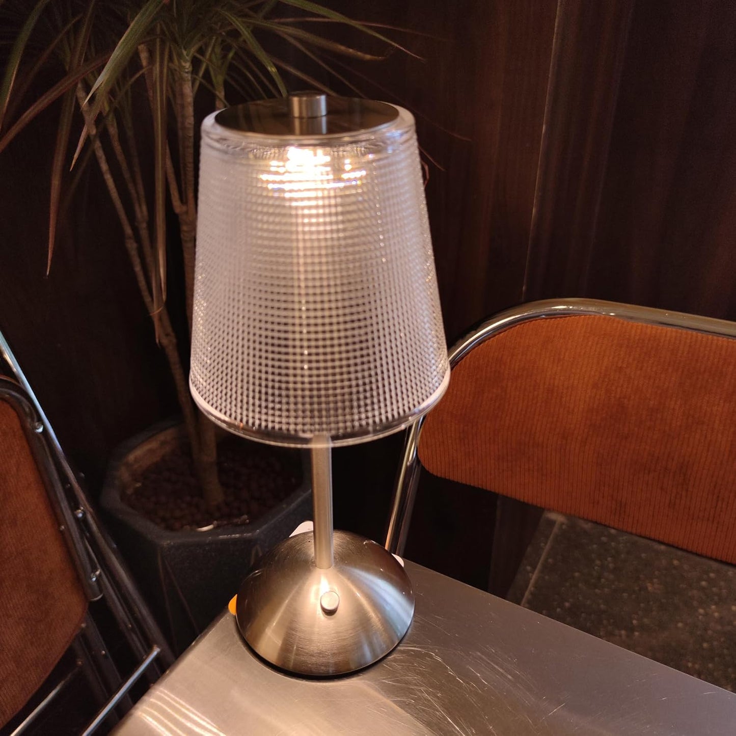 Cordless Table Lamp, 4000mAh Rechargeable Battery Operated Lamp, 3 Way Modes & Stepless Dimmable LED Touch Lamp, Portable Retro Metal Beside Lamps for Desk Bedroom Restaurant(Silver Nickel)