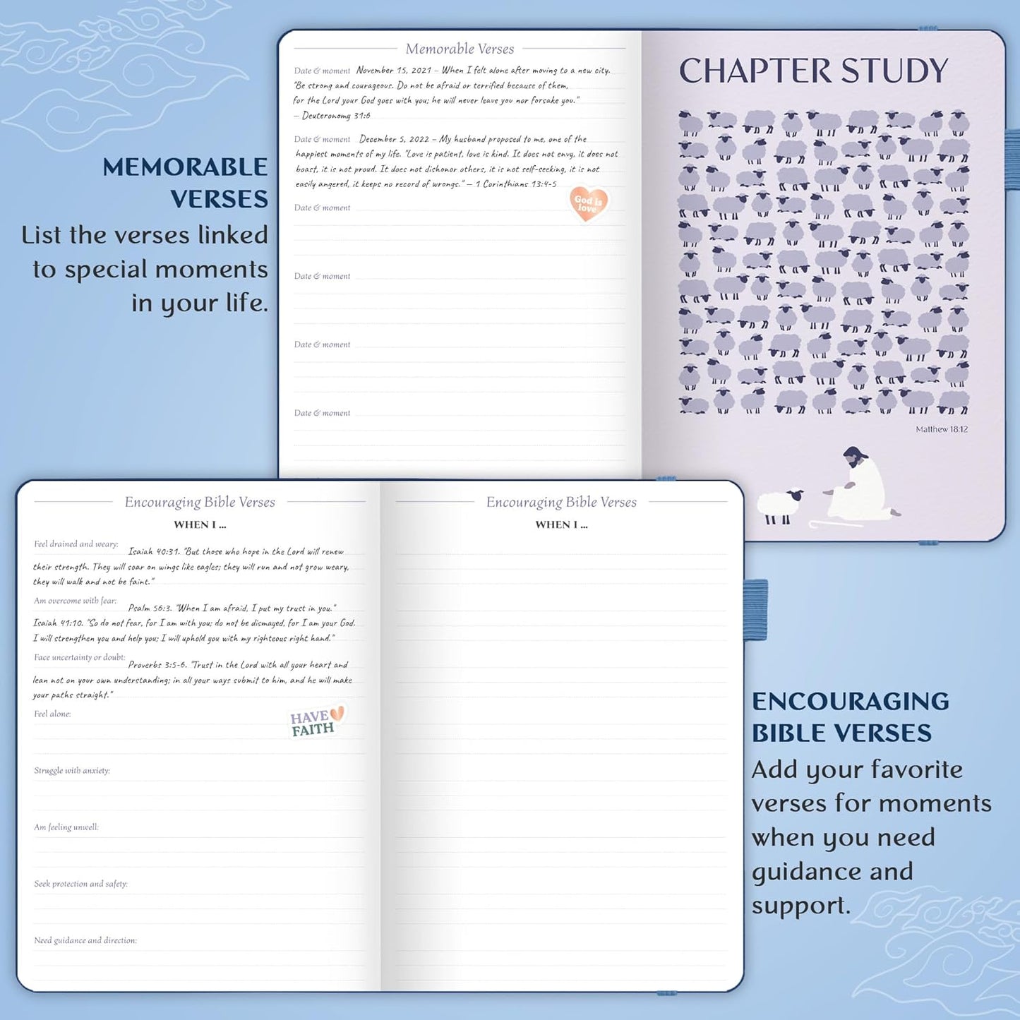 Legend Bible Study Journal – Bible & Church Note Taking & Journaling Notebook – Faith Based Gifts & Religious Accessories (Mystic Blue)