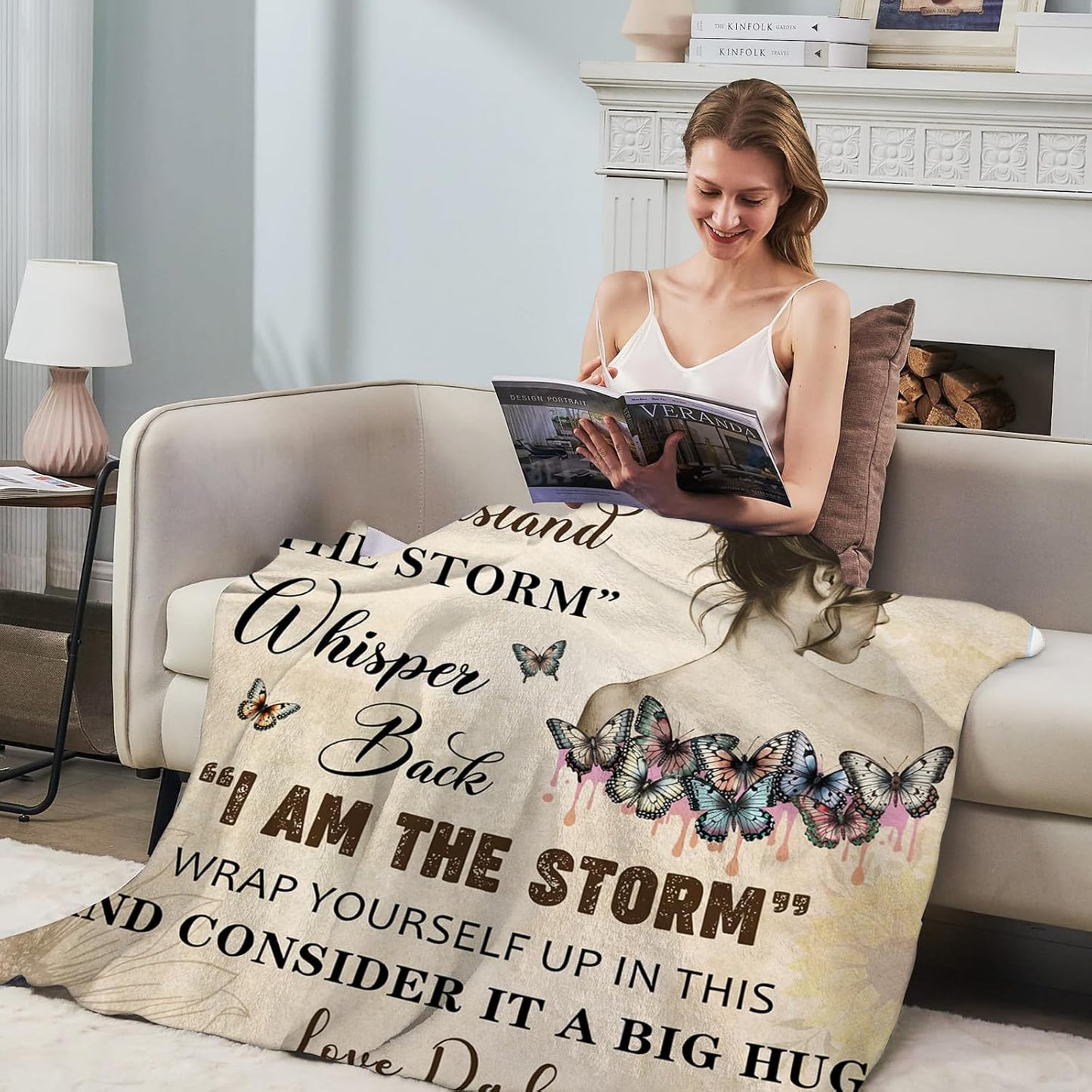 to My Badass Daughter Blanket from Dad - to My Daughter from Dad and Mom Gifts for Daughters Blanket, 60" x 80"