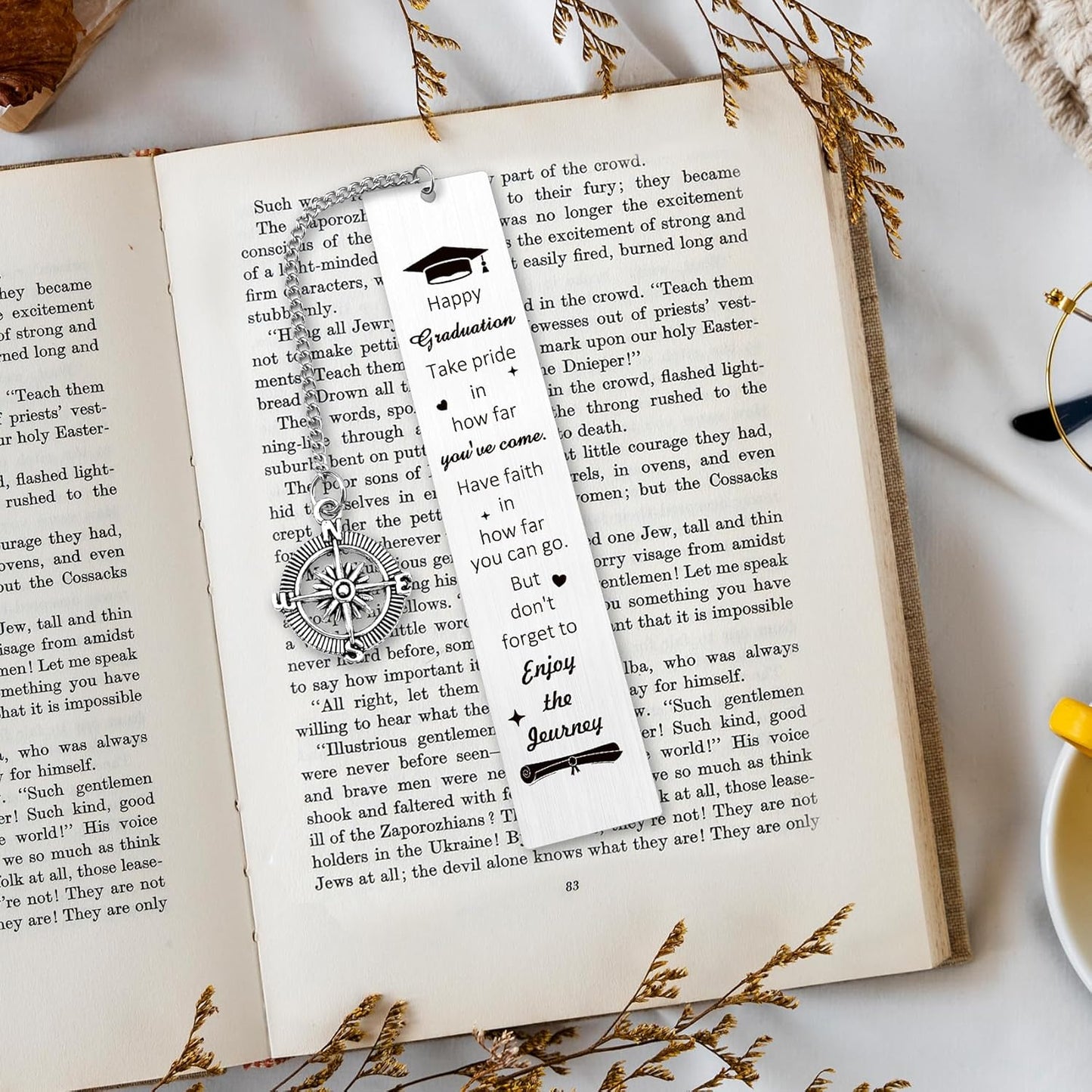Graduation Gifts for Women Men Reading Lovers Metal Bookmark Book Accessories Happy College High School Graduation Congratulations Congrats Grad 2025 Gift for Him Her Personalized Book Mark