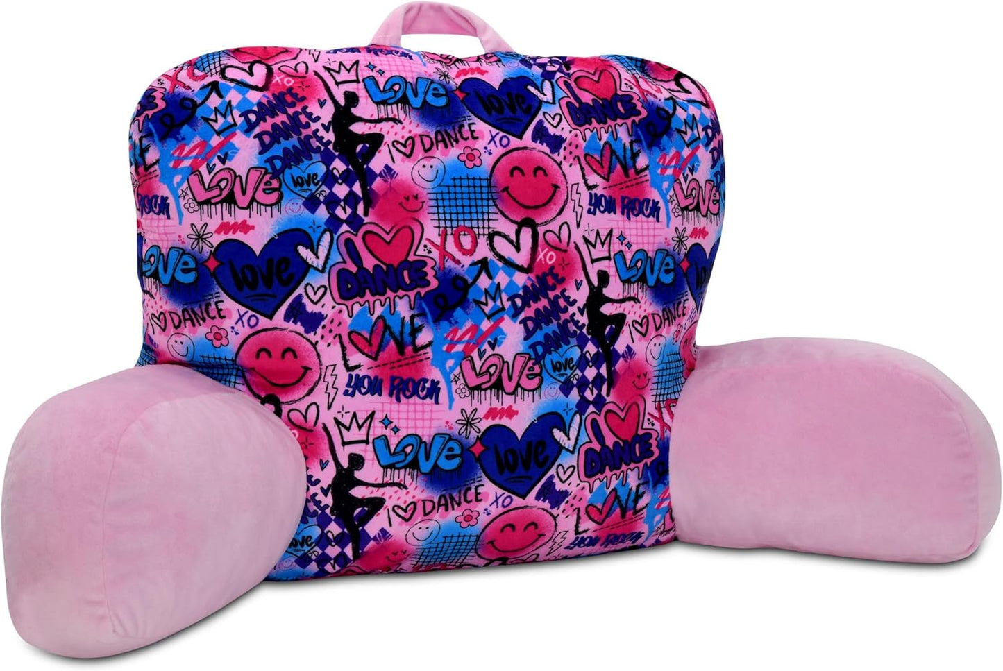 iscream + Corey Paige Designs Silky Soft Plush 19" x 15.5" Lounge and Reading Bed Support Pillow - Love to Dance