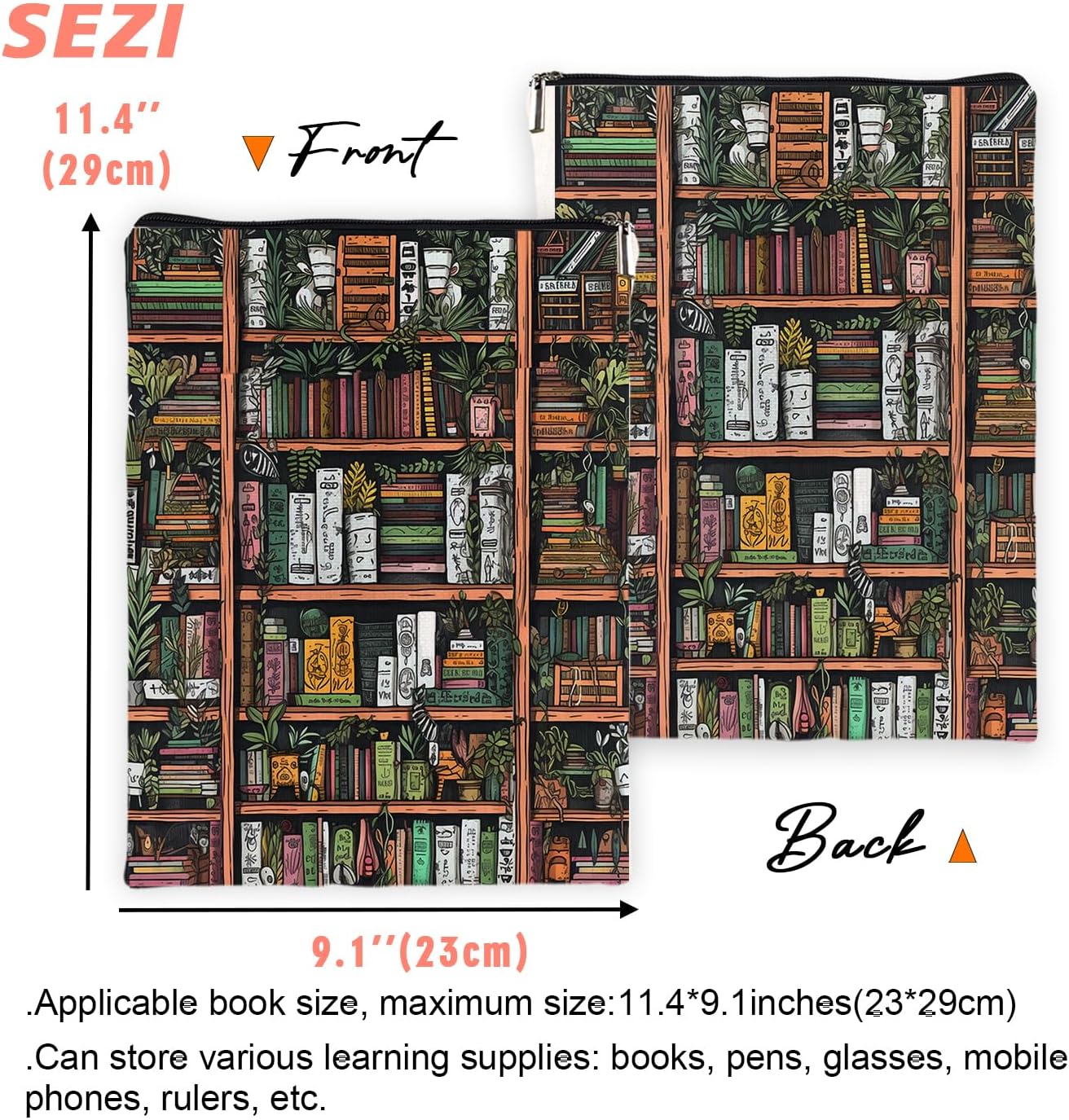 Book Sleeve, Book Sleeve with Zipper, Book Cover for Book Lovers, Pouch Book Covers, Book Sleeves, Paperback Book Covers6JB014