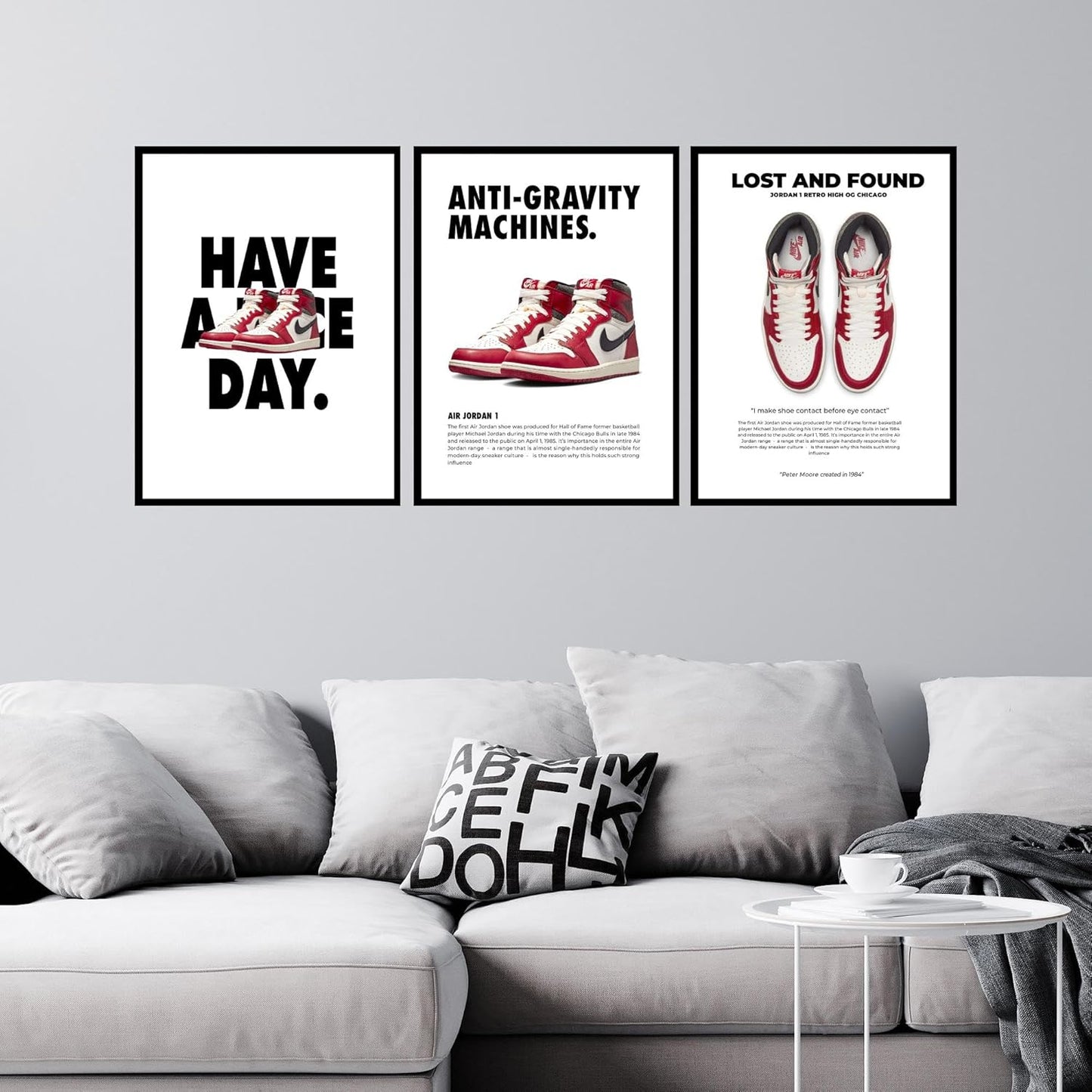 BigWig Prints Hypebeast Wall Art - Hypebeast Room Decor Poster, Sneaker Art, Sneaker Posters, Sneakerhead Pictures, Shoe Wall Artwork for Boys Room, Sneakerhead Bedroom - Unframed Set Of 3 (12x16”)