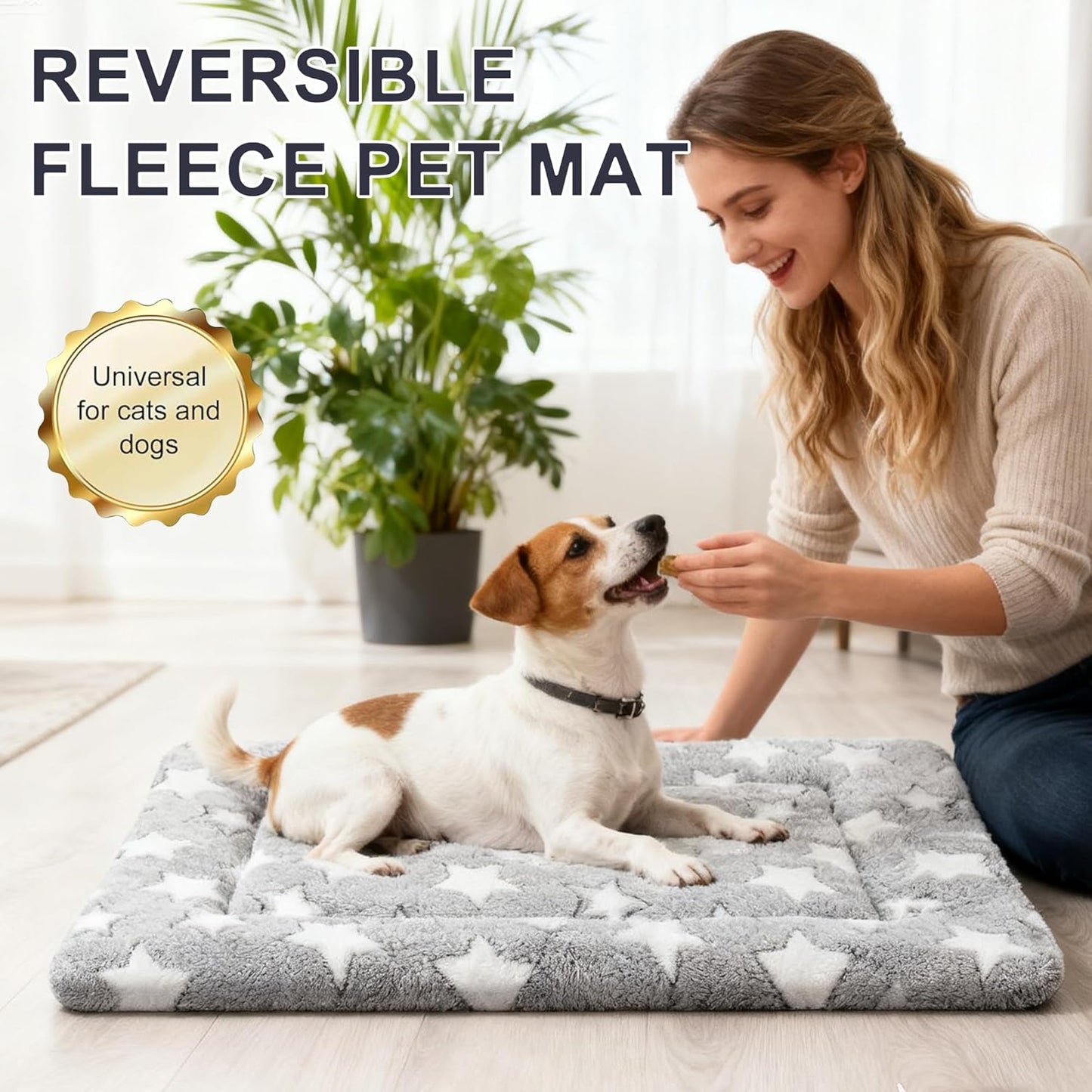 Dog Bed Mat, Reversible Crate Pads for Small/Medium/Large Dogs & Cats Sleeping, Portable & Soft, Dog Beds Crate Pad M(30"*20"*1.5")