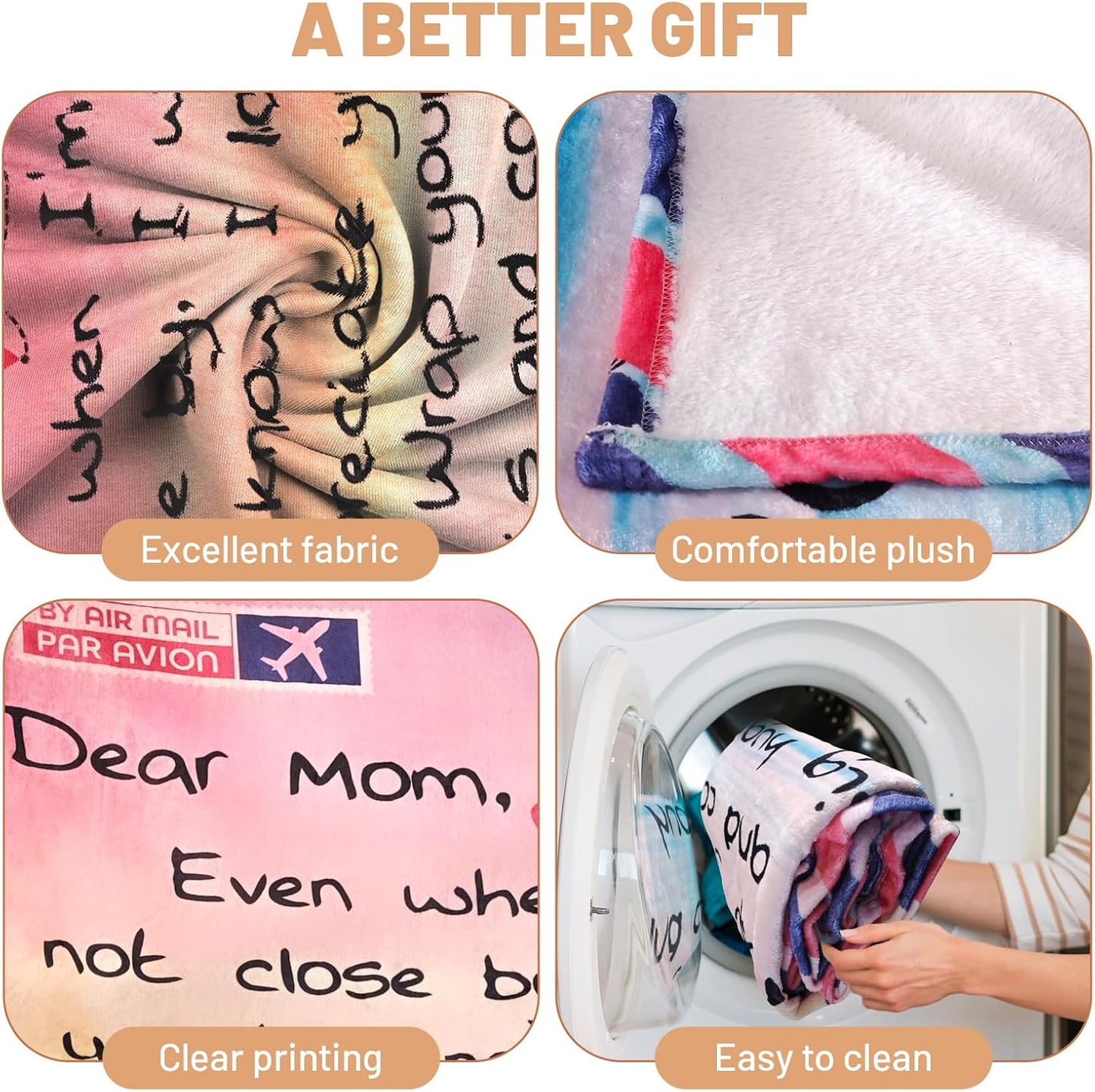 Gifts for Mom, Warm Mom Blanket for Mothers Day, Soft & Light Weight, Mother Gifts from Daughters, Stylish Flannel Throw Blankets for Christmas Thanksgiving Day (50" x 60")