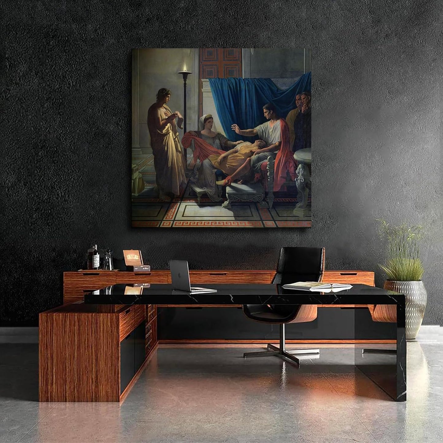 Virgil Reading The Aeneid Before Augustus Poster Canvas Print Art Decoration Wall Art Painting Print Modern Aesthetic Suitable for Living Room, Bedroom Decoration, Framed or Unframed (24×24inch framed)