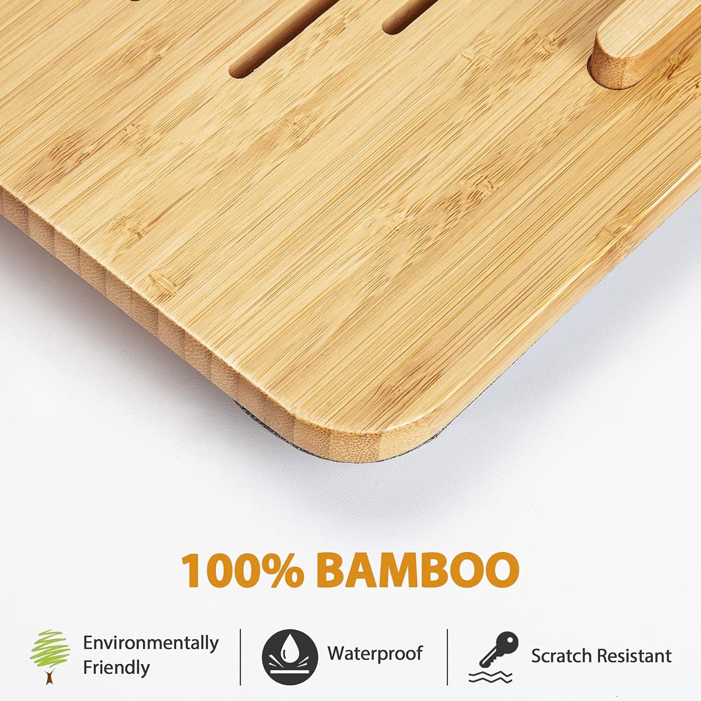 Lap Desk - Fits up to 15.6 inch Laptop Desk, Built in Mouse Pad Portable Lap Stand Lightweight Laptop Table with Phone Holder, Bamboo Lap top Stand for Bed Home Office