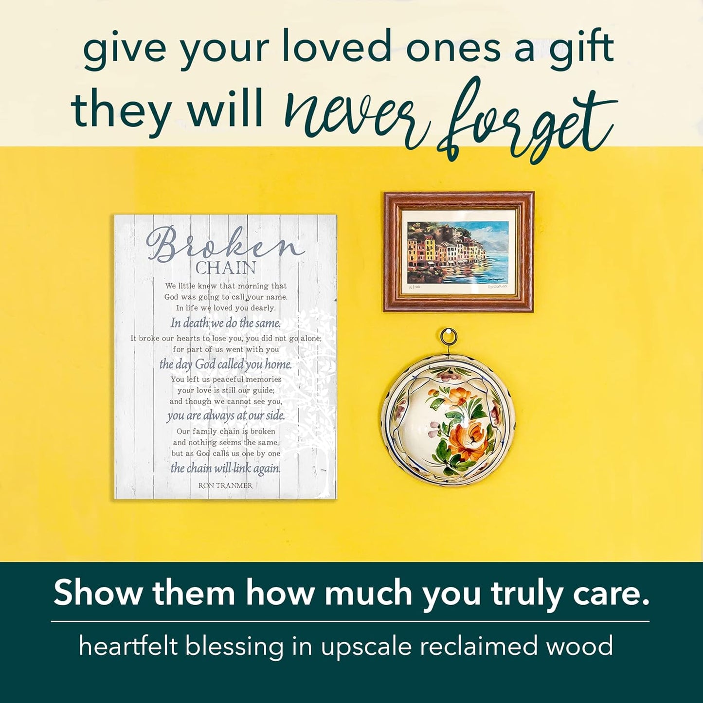 Dexsa Broken Chain 11.75 x 15 Wood Plank Look Wall Art Plaque | Made in the USA