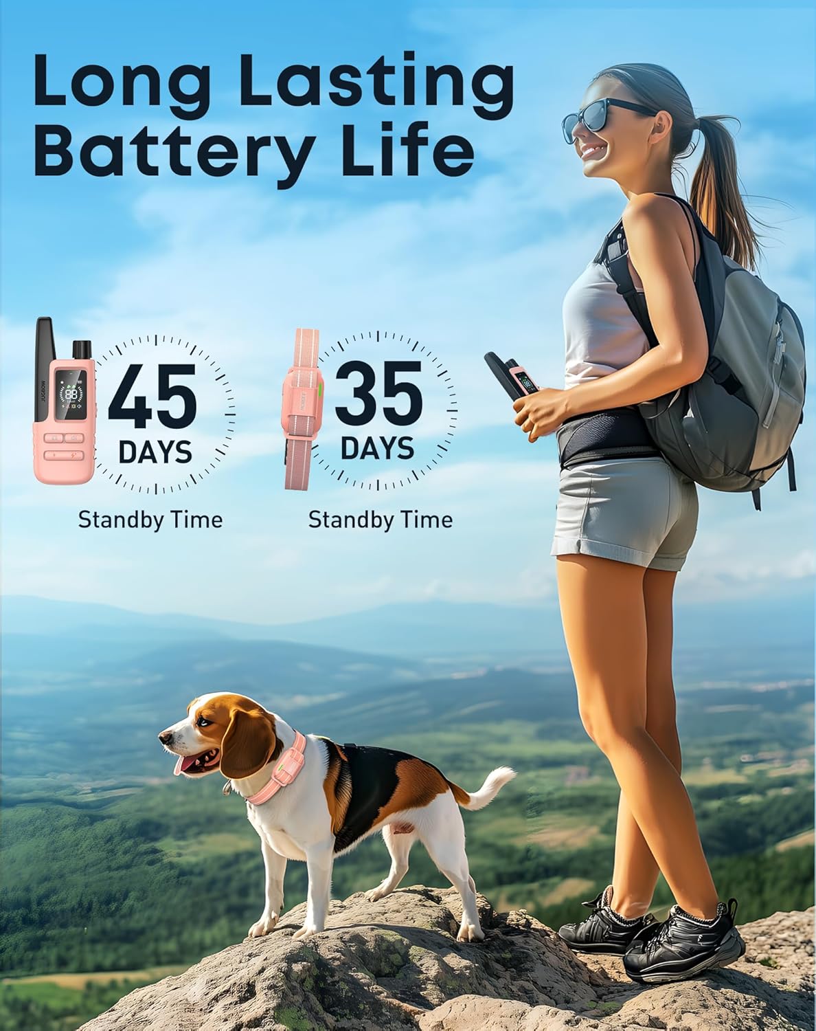 Jugbow Dog Shock Collar - 4200FT Dog Training Collar with Remote for 5-120lbs Small Medium Large Dogs, IPX8 Waterproof E Collar with 4 Training Modes, Security Lock, Rechargeable Shock Collar Pink