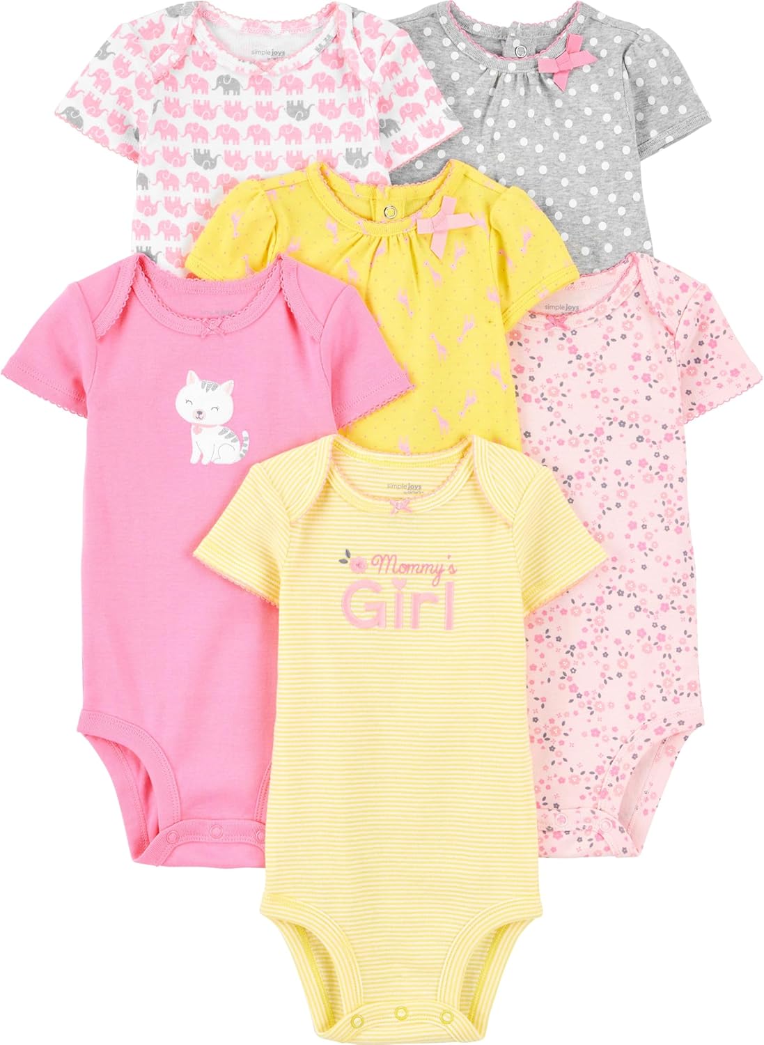 Simple Joys by Carter's Baby-Girls 6-Pack Short-Sleeve Bodysuit