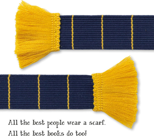 IF USA 32907 Book Scarf Bookmark - Navy & Yellow