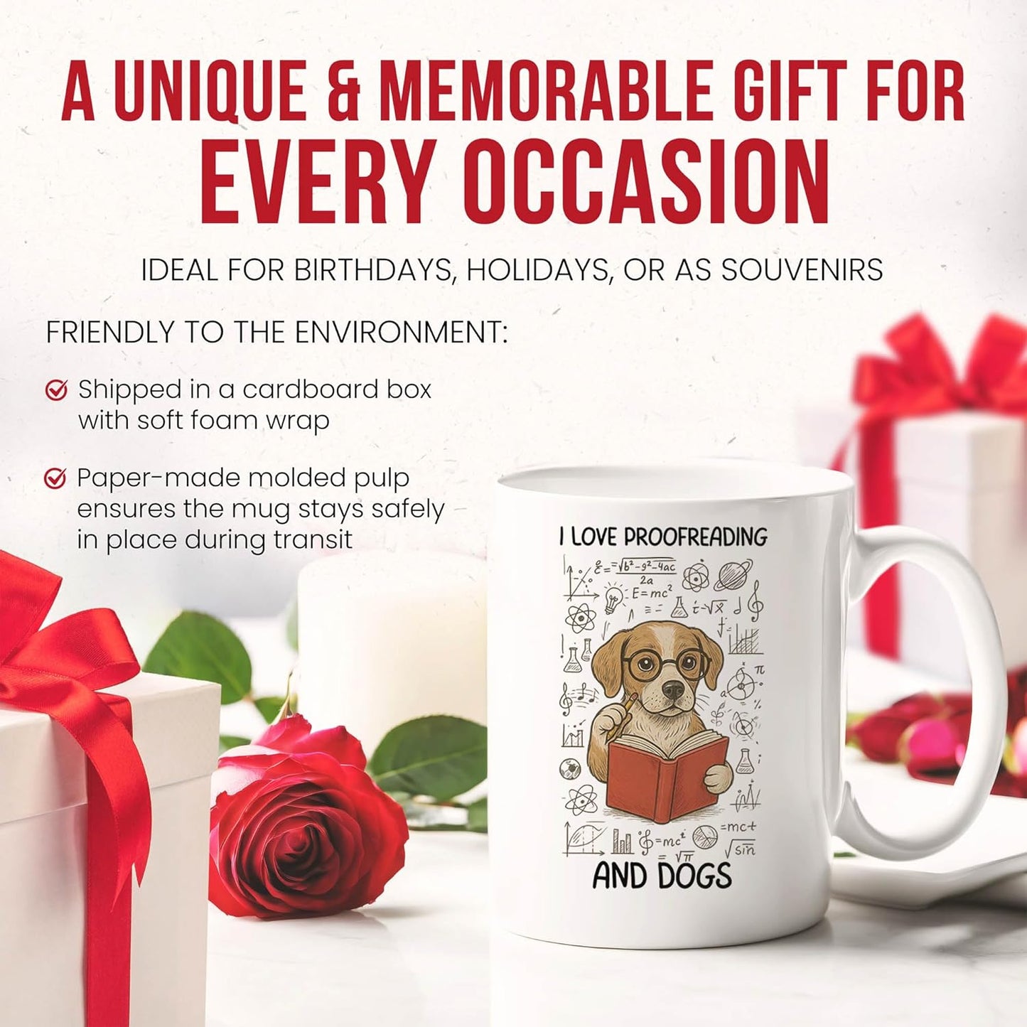 Proofreading And Dogs Mug - Editing Coffee Cup - Literature Lover Funny Gift From - Tea Mugs - Cups - 11 Oz Ceramic Gifts For Owners, Birthday, Him, Her, Christmas, Appreciation Day, Book Lovers