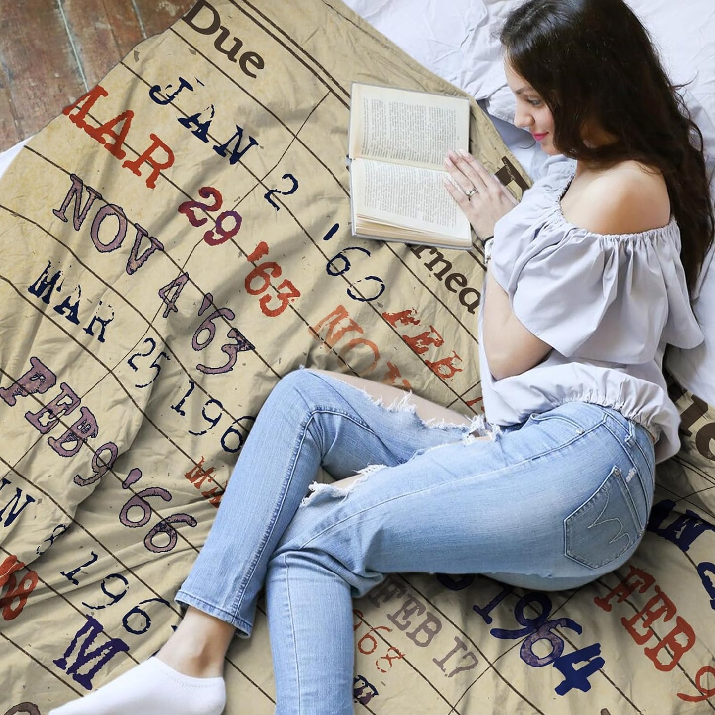 Reading Blanket Gifts for Book Lovers, Book Gift for Women, Book Blanket 60"x 50" Librarian Gifts Birthday Christmas Thanksgiving Gift for Women