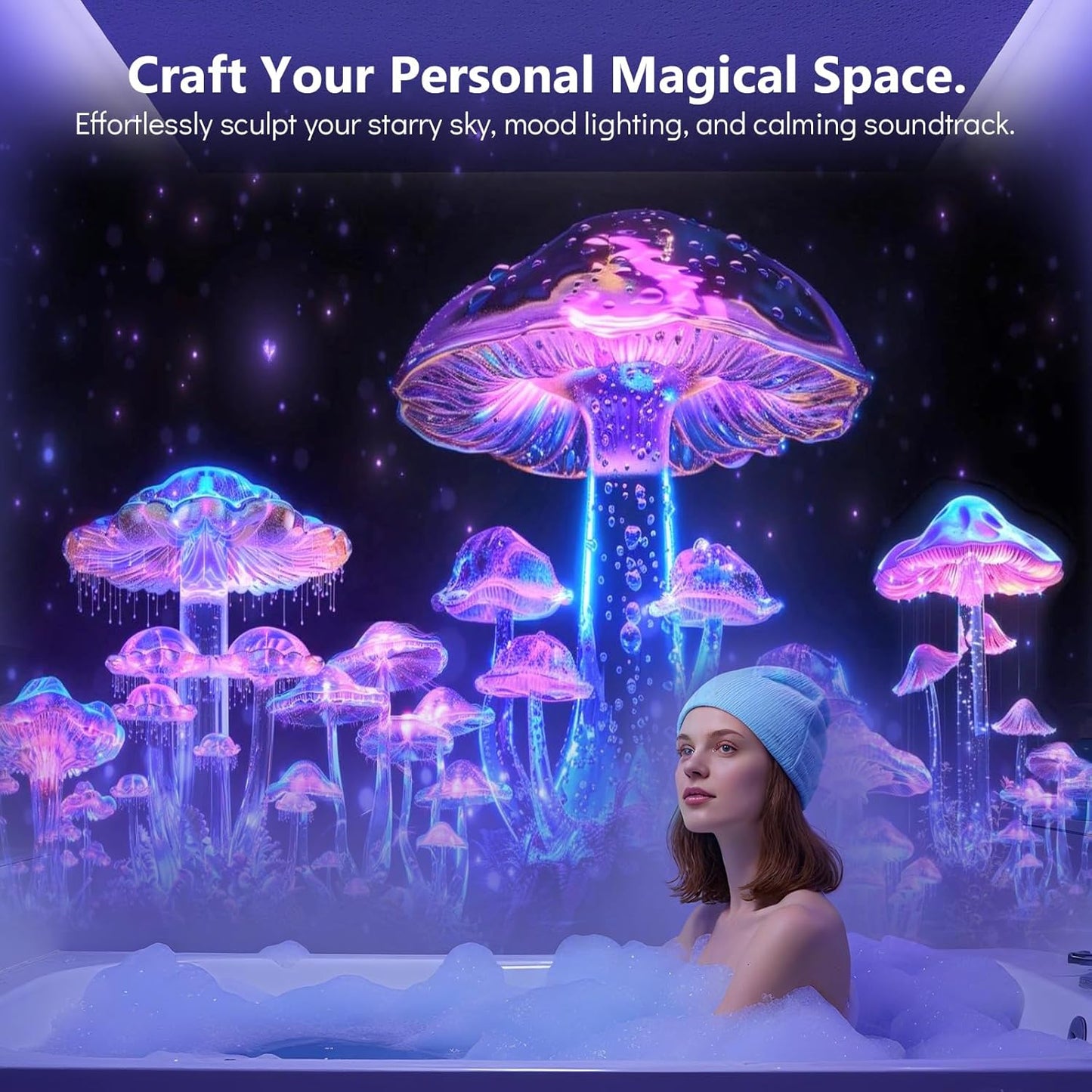 Rossetta Galaxy Projector Star Projector, 3D Projector for Bedroom with 60 Scene Modes, Bluetooth Speaker & Remote Control, Planetarium Projector for Living Room, Home Decor, Gifts for Kids, Adult