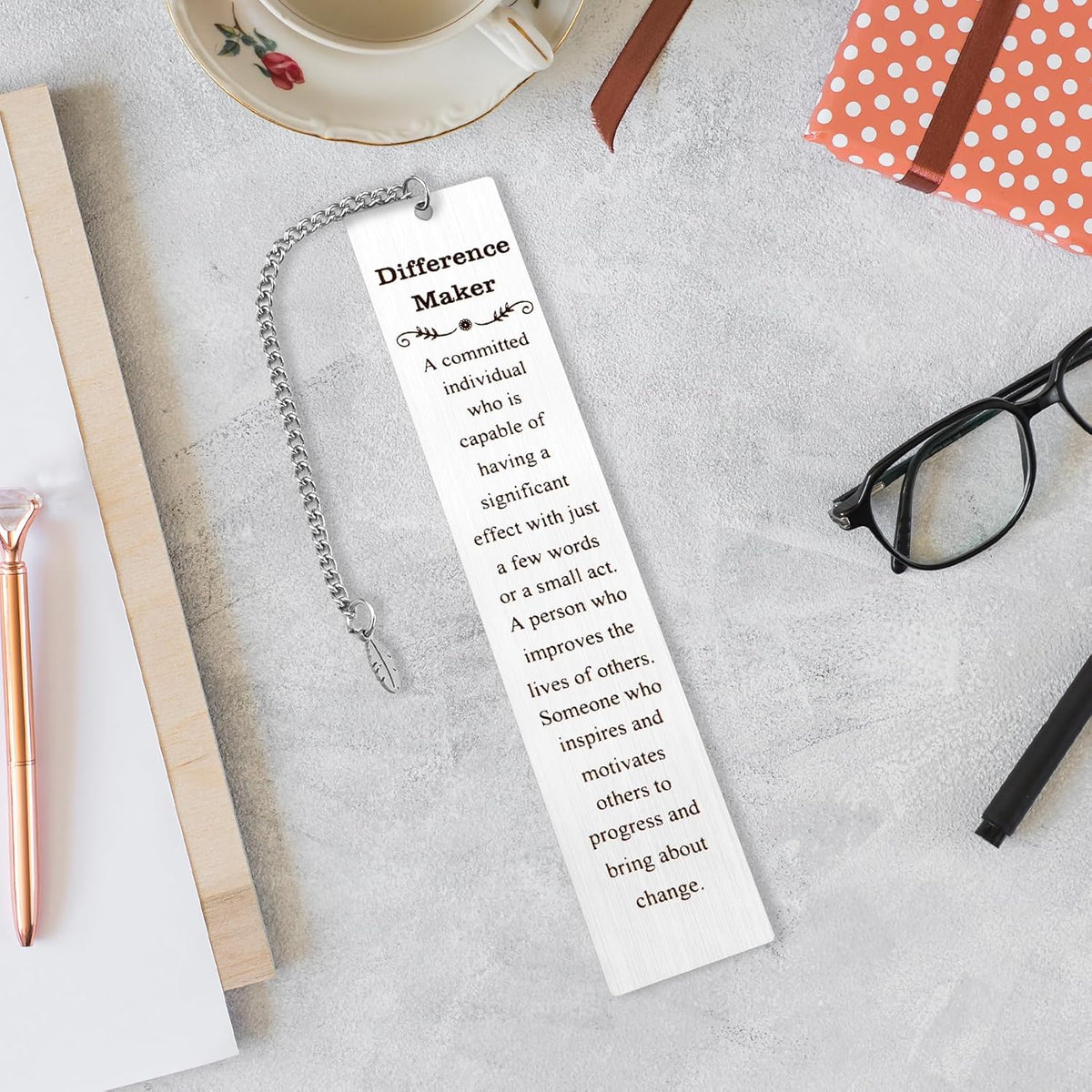 Thank You Gifts for Women Men Reading Lovers Metal Bookmark Book Accessories Difference Maker Employee Appreciation Coworker Leaving Farewell Inspirational Motivational Gift Unique Birthday Gifts
