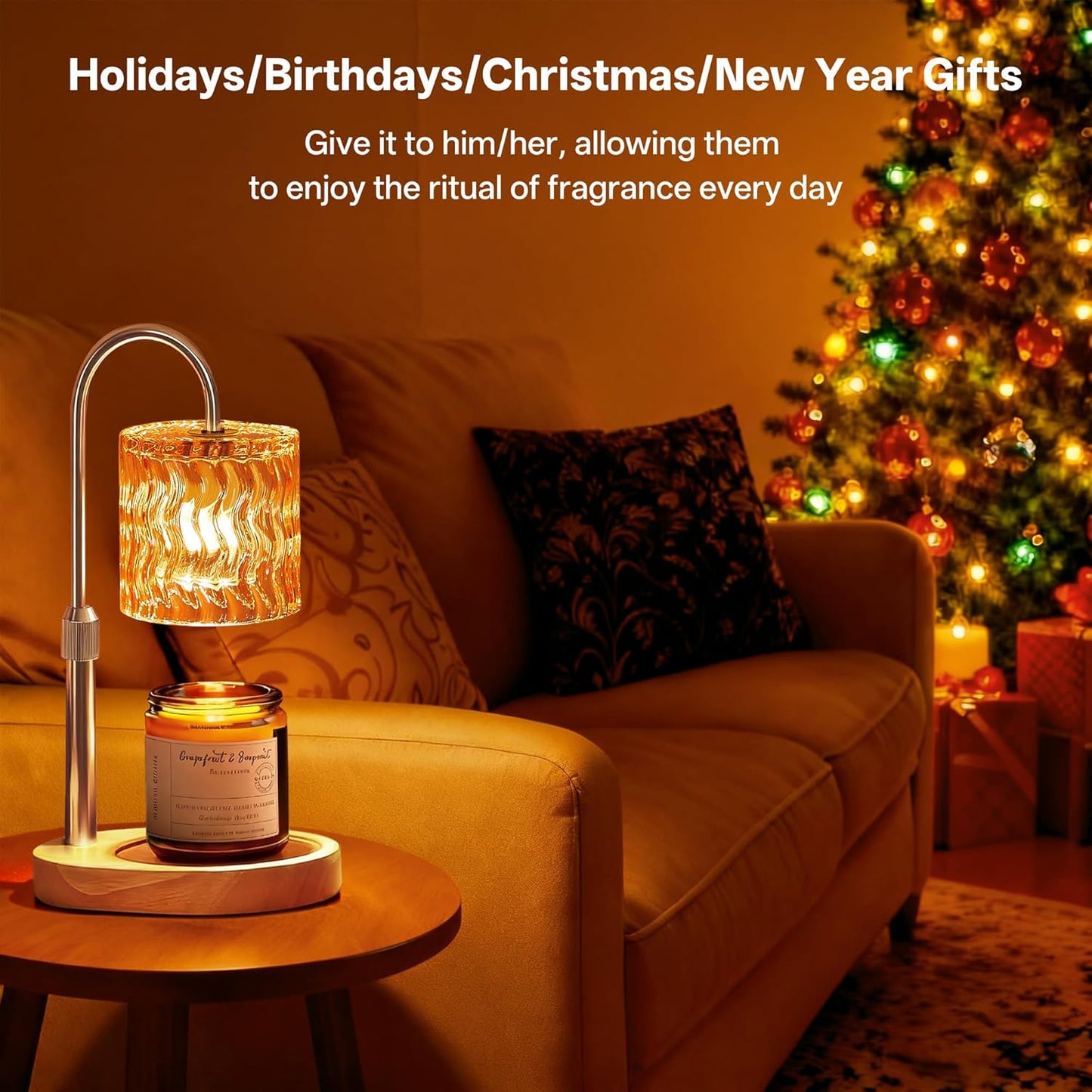 Homelist Candle Warmer Lamp with Timer, Height Adjustable Candle Lamp, Home Decor, Wax Melt Warmer for Birthday Chrismas Holiday Gifts for Mom, Women, Sister