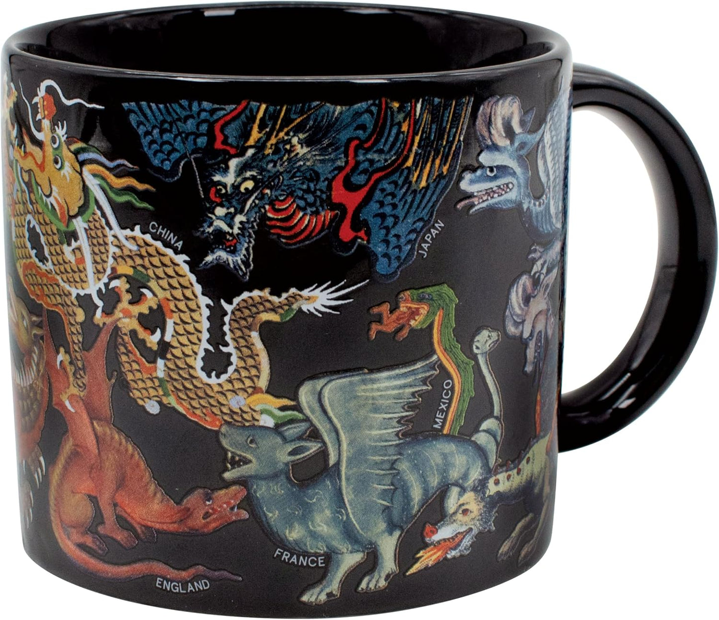 The Unemployed Philosophers Guild Dragon Mug - Features 19 Different Dragons From Around the World, Comes in Fun Box, 14 oz