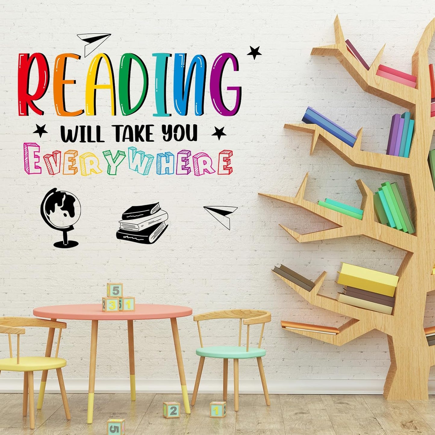 Reading Wall Stickers Classroom Wall Decals Motivational Walls Decor Reading Will Take You Everywhere Library Decoration for Teachers Must Haves Window Cling Back to School Door Decorations