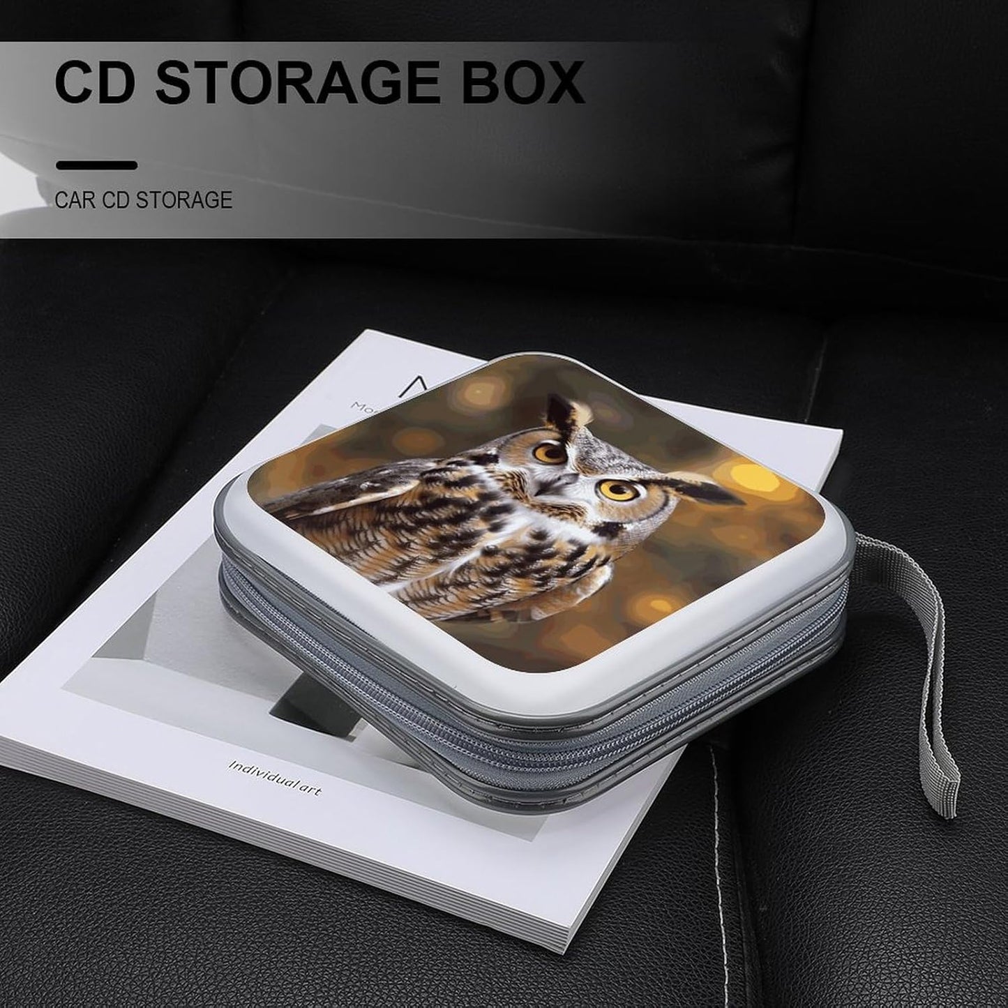 Owl Birds CD Case 40 Capacity Case Zipper CD Collection Bag with Handles Cover DVD Storage Hard Plastic DVD Disc Cases Storage Binder for Car Home Office Travel
