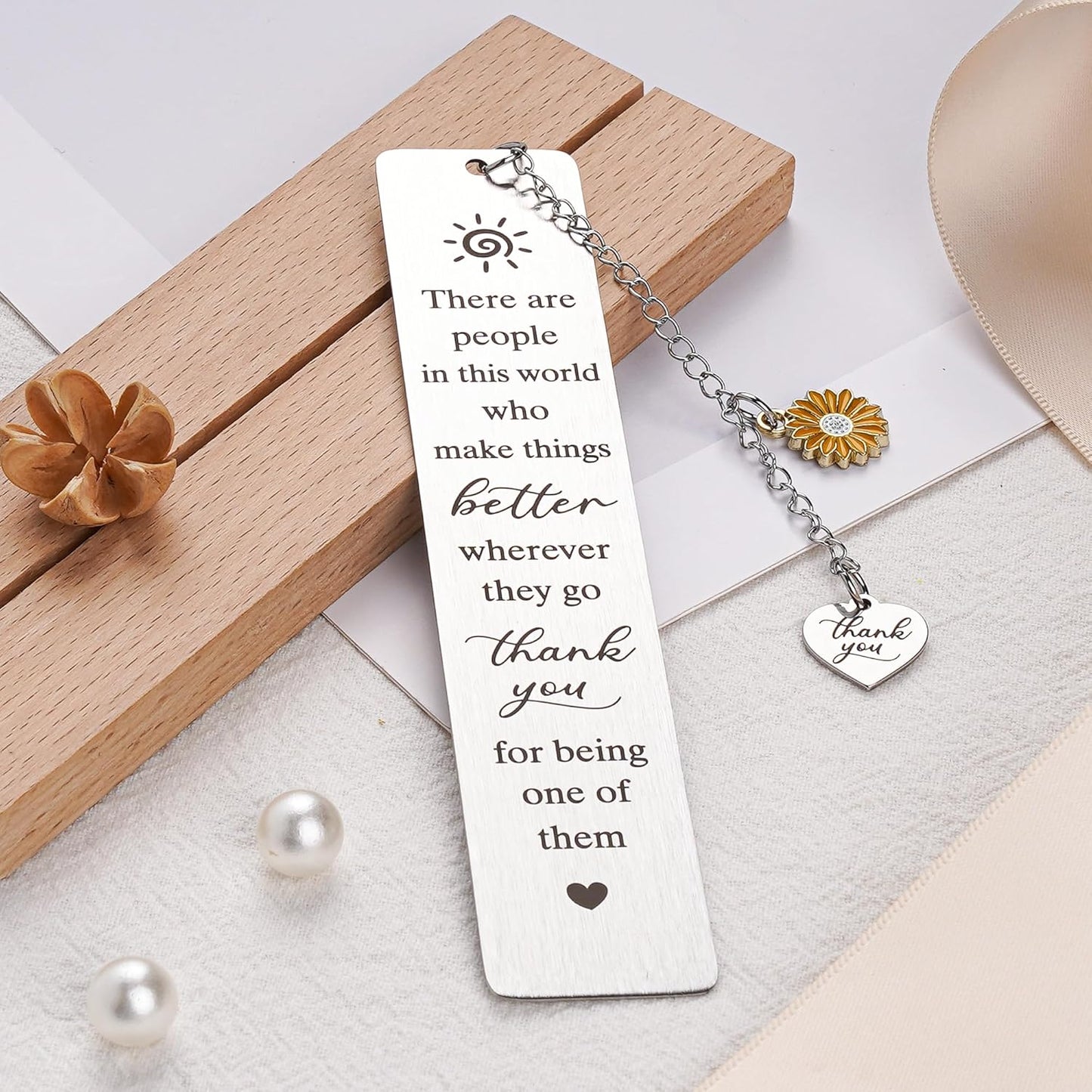 Thank You Bookmarks Gifts for Book Lovers, Metal Book Marks Engraved Thank You for Being One of Them, Appreciation Gift for Men Women Teacher Coworkers