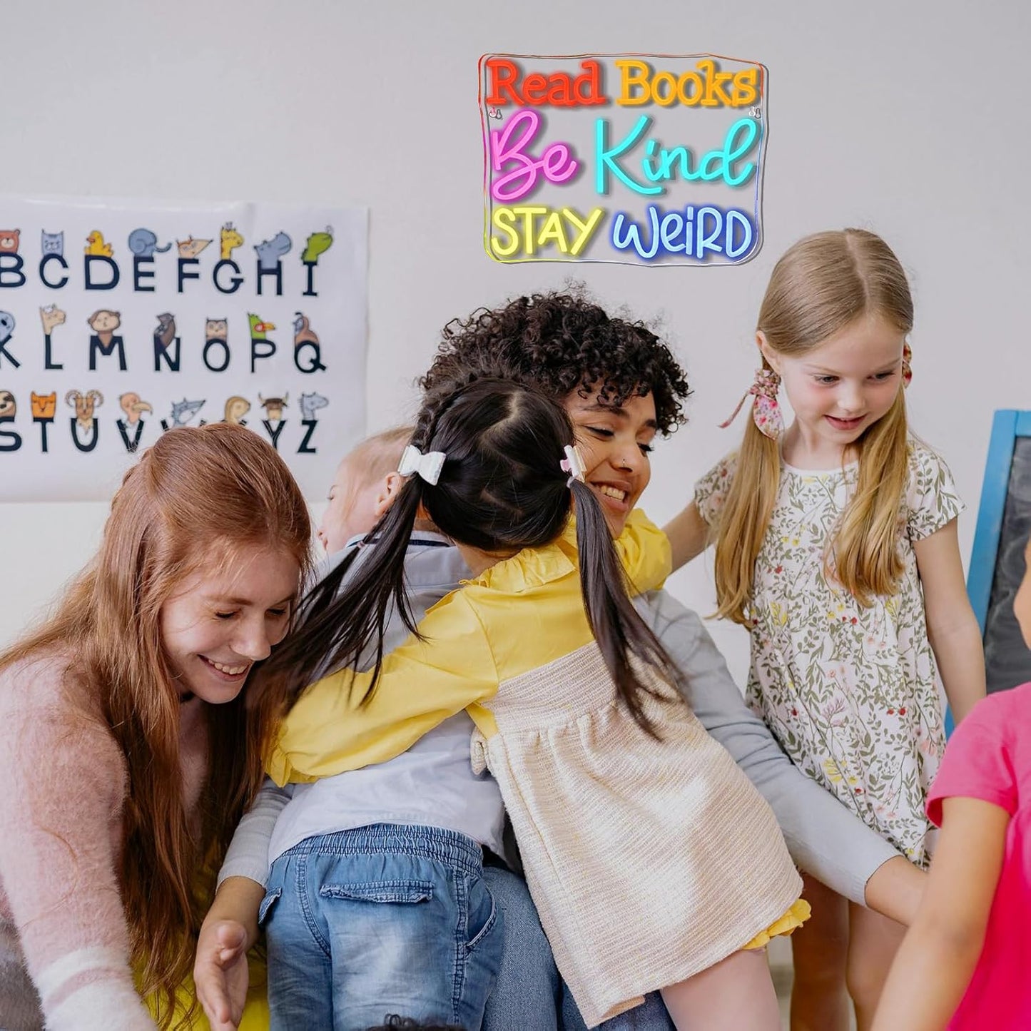Ineonlife Read Books Be Kind Stay Weird Neon Sign Classroom Neon Lights Girls Club For Wall Decor Colorful Light Up Sign For Boys Bedroom Living Room Bookstore Library Bookish Decoration Teen Gifts