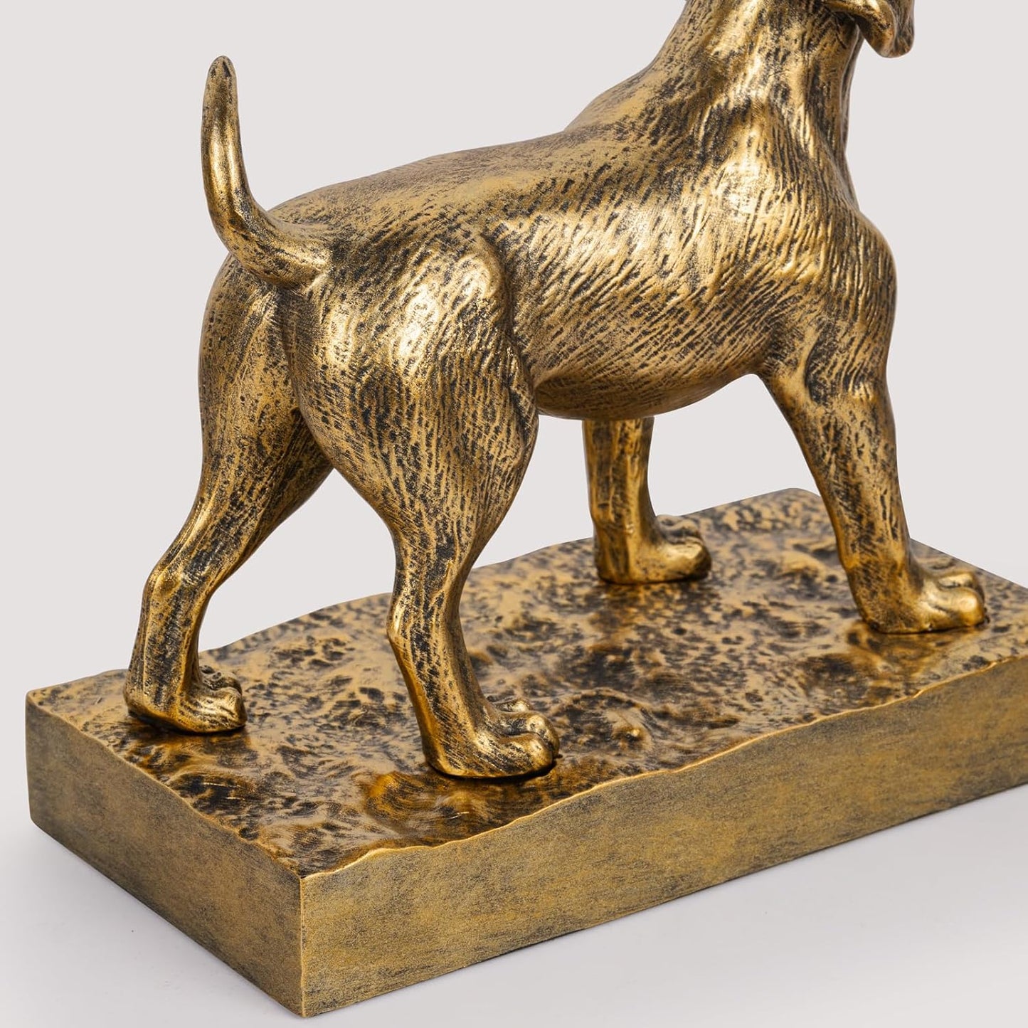 Decorative Bookends for Shelves, Labrador Dog Book Ends for Heavy Books, Lab Dog Statues Bookends for Heavy Books with Anti-Slip Base Book Holders for Home Office Decor (Gold)