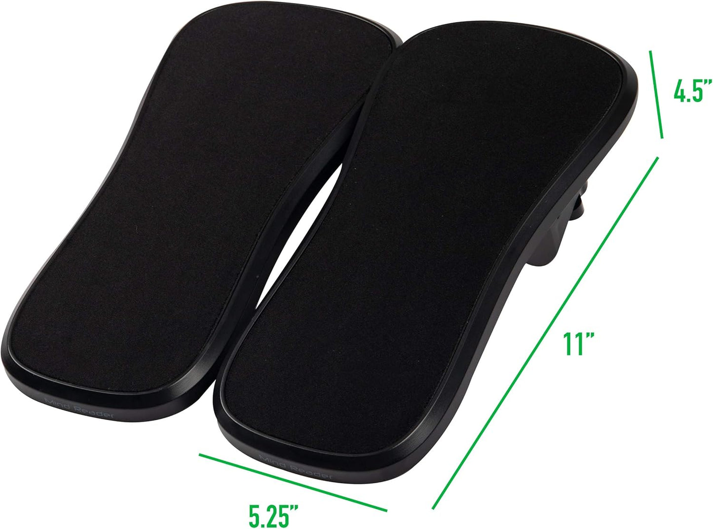 Mind Reader 2 Pack Wrist Rest Pad Clamps, Attaches to Desk, for Office, Computer, Laptop, Mac, Easy Typing Pain Relief, Black