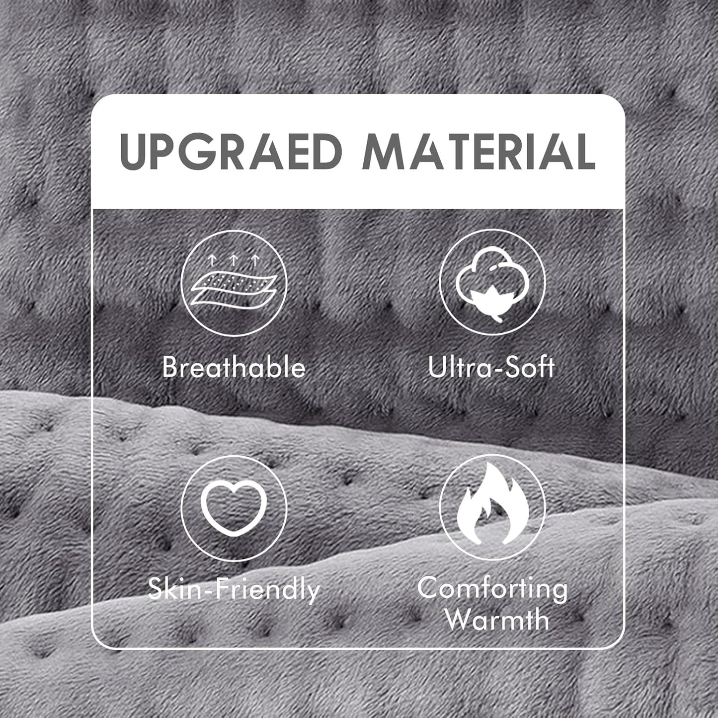 DAILYLIFE Heating Pad for Back Pain Relief, 17"x33" Large Size Electric Heated Pad with Overheating Protection, 6 Heating Settings and UL Certified, Auto-Off and Machine Washable, Gray