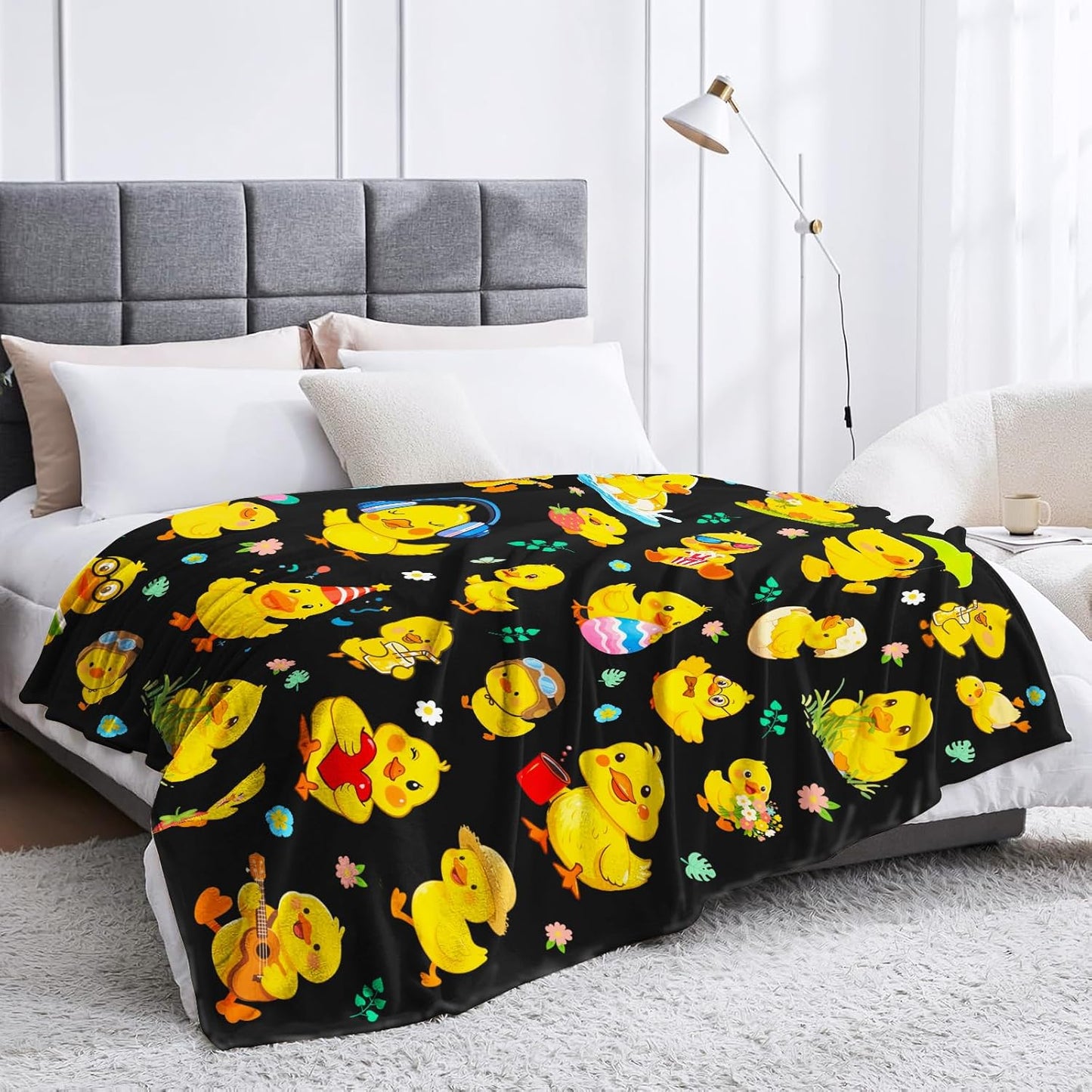 Duck Blanket Gifts Ultra Soft Flannel Ducks Throw Blanket Cartoon Duck Blanket Merch Gifts for Kids Adults 50"x40"