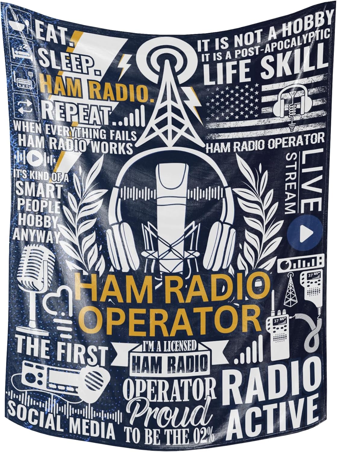 Ham Radio Gifts - Flannel Blanket Throw, 65 x 50 inches