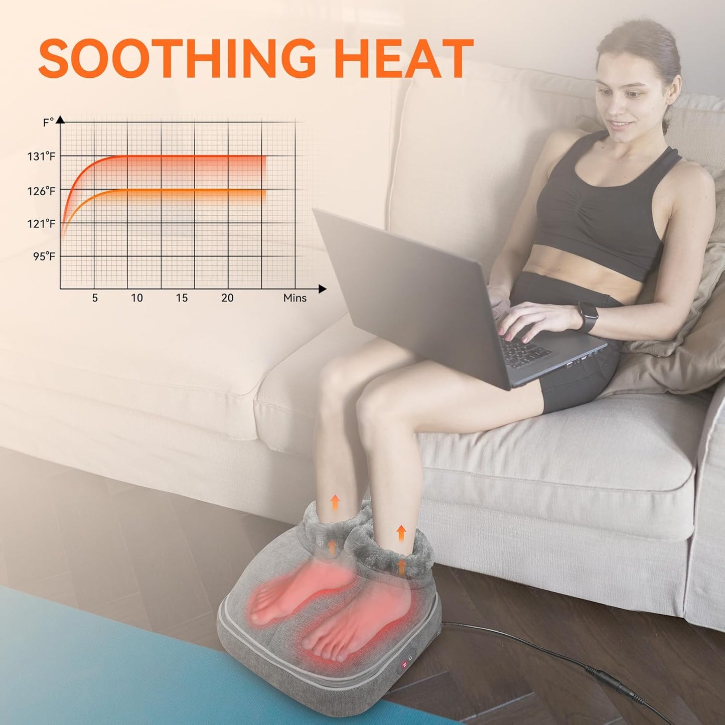 Snailax Shiatsu Foot Massager Machine with Heat, Electric Feet Massage for Deep Kneading Therapy, Plantar Fasciitis Relief and Circulation,Relax for Home or Office Use, Foot Warmers for Women,Men