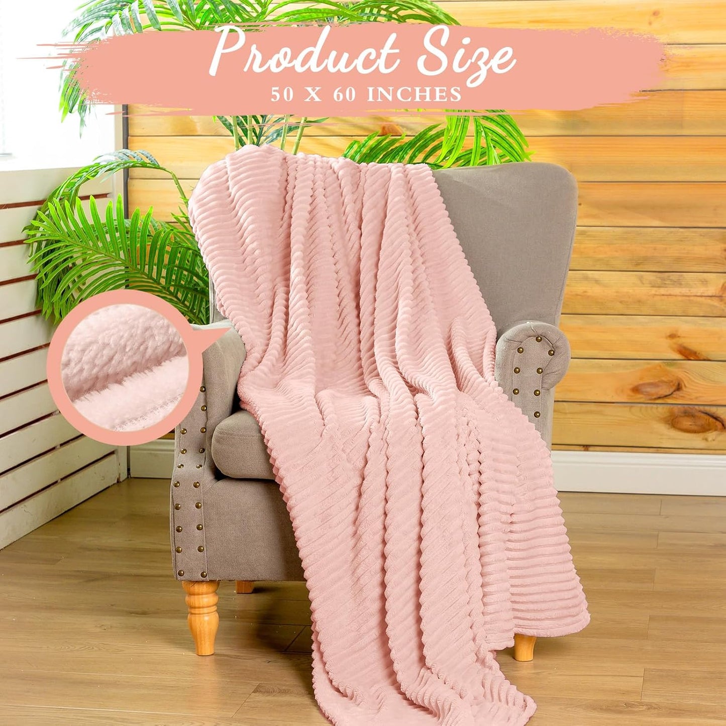 Buryeah 6 Pcs Flannel Throw Blanket Bulk 50 x 60 in Sleepover Blanket Outdoor Wedding Throw Lightweight, Oeko-tex Standard 100 Certified for Sofa Homeless Gifts (Pastel Pink)