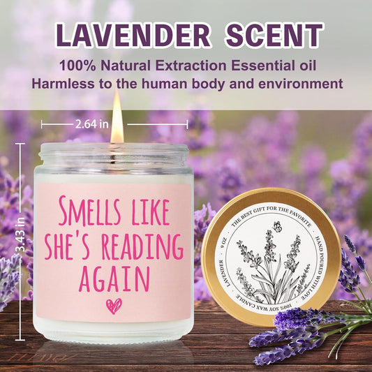 Funny Reading Themed Candle Gifts for Book Lovers, Smells Like She is Reading Again Candle, Best Friend Birthday Candles Gifts for Book Lovers, Female Bookish Decor Reader Bookworm Librarian Writer82