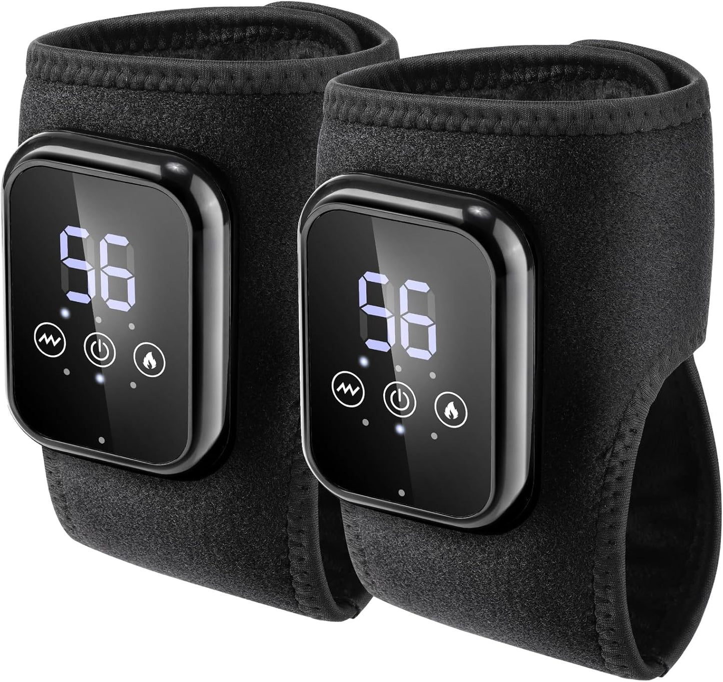 2Pack Cordless Ankle Massager for Pain Relief, Foot Renew Massager for Neuropathy, Ankle Heating Pad with Massage, Foot Ankle Massage, Ankles Relief Heating Pad, 3 Heat Levels, 3 Massage Modes, Black