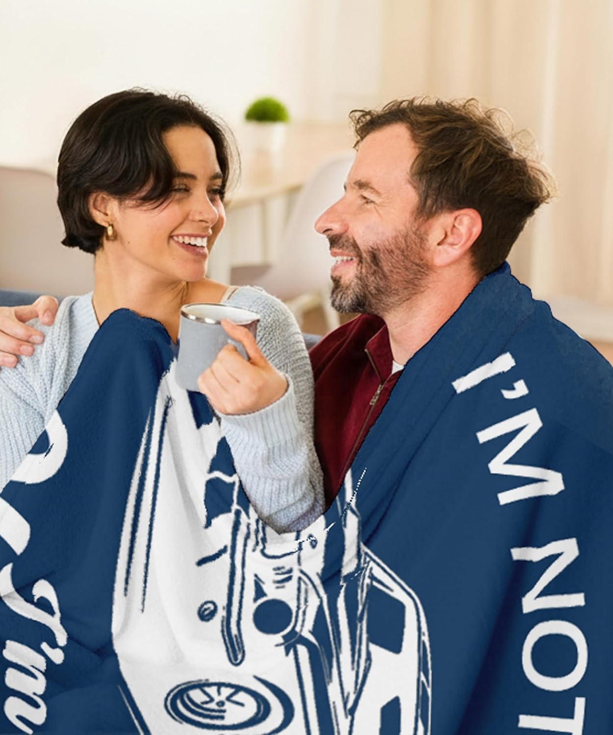 Birthday Gifts for Men, Fathers Day Funny Gifts for Dad from Daughter Son Wife, Birthday Gift for Dad Husband Papa Grandpa, Soft Throws Blanket for Travel Couch Bed Camping Napping, 80"x60",Blue