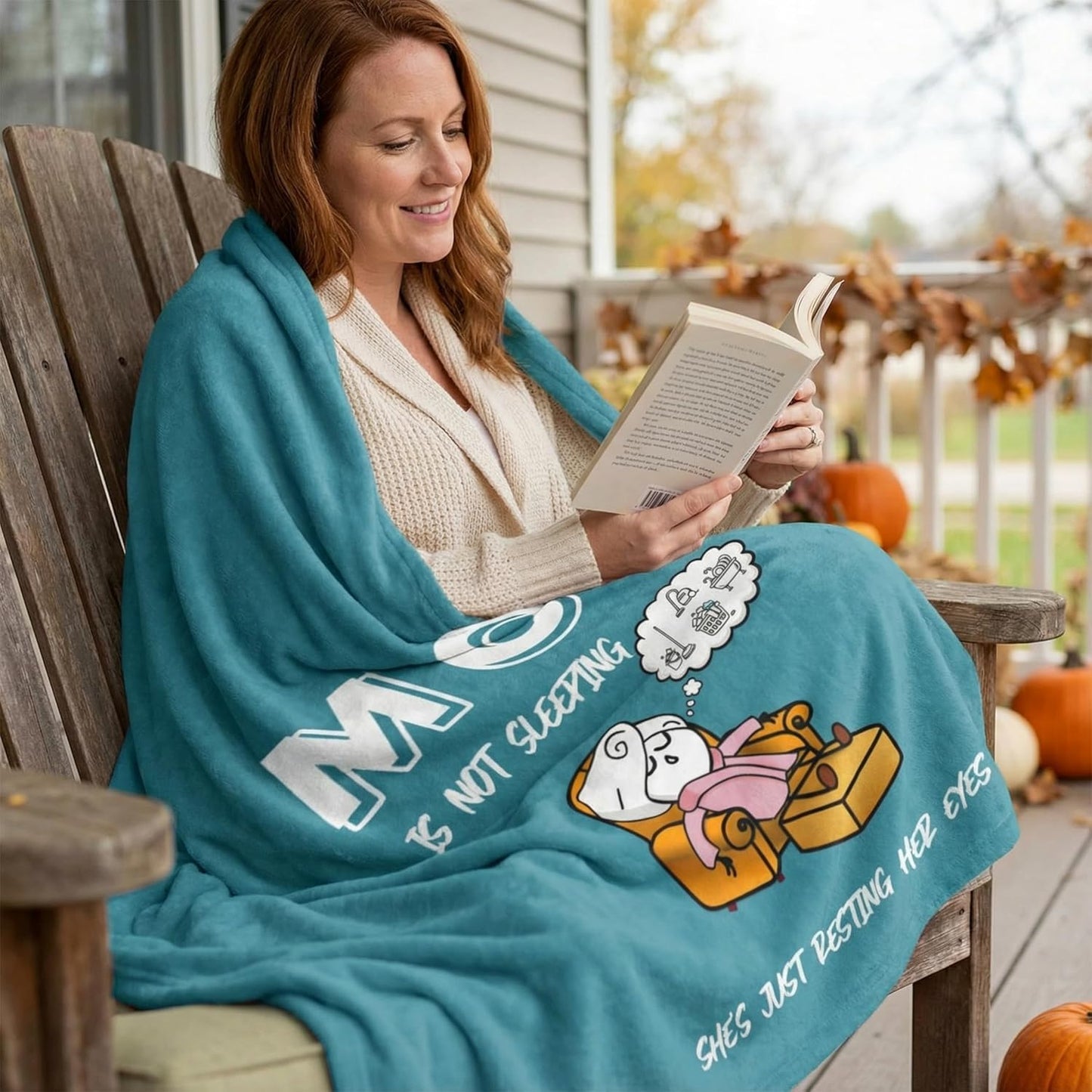 Funny Christmas Birthday Gifts for Mom from Daguther Son I'm Not Sleeping Throw Blanket Funny Soft Travel Blanket Present New Mom Gifts Mommy Mama Blanket for Cozy Naps 60"x50"