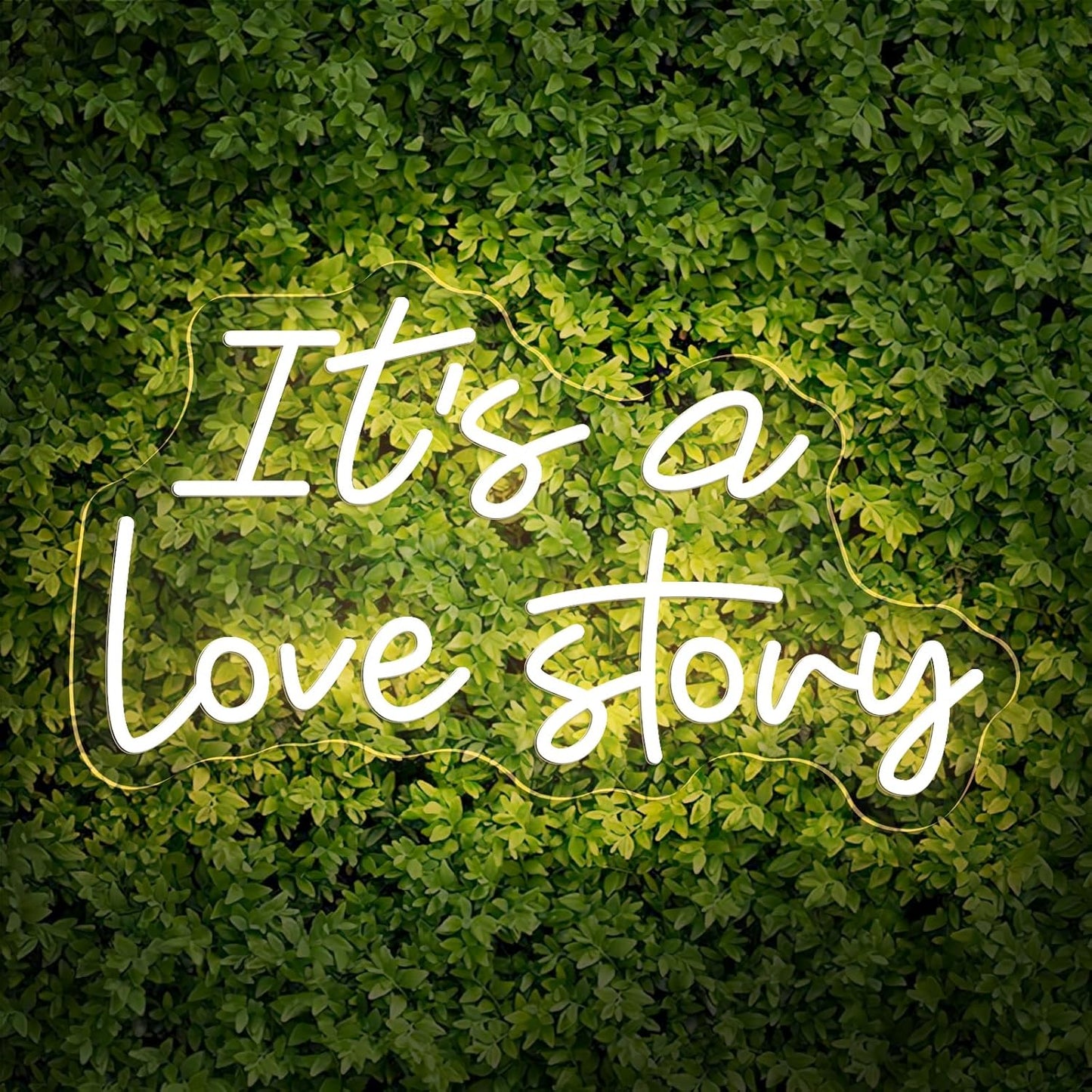 16 Inch It's a Love Story Neon Sign, Warm White Love Story LED Neon Light for Makeup Vanity, Bedroom, Office Decor, Neon Light for Valentines Day Party Backdrop, Wedding, Birthday, Anniversary Decorations Valentine's Day Gifts