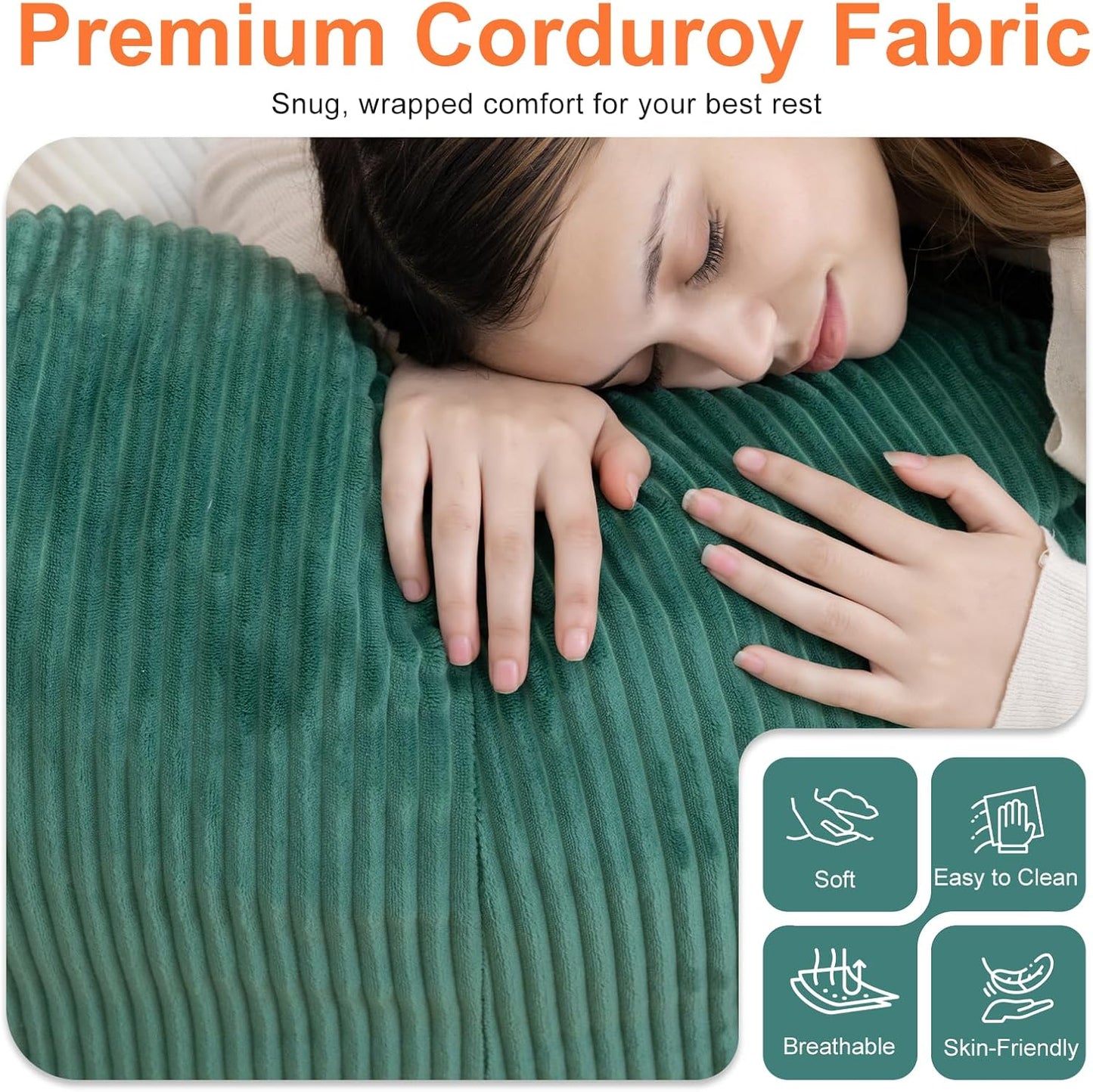 Giant Bean Bag Chairs for Adults,Memory Foam Firm Boneless Floor Gaming Chair Reading Chair,Colorful Plush Corduroy Cover,Comfy Chairs for Livingroom Bedroom Reading Nook Movie Night