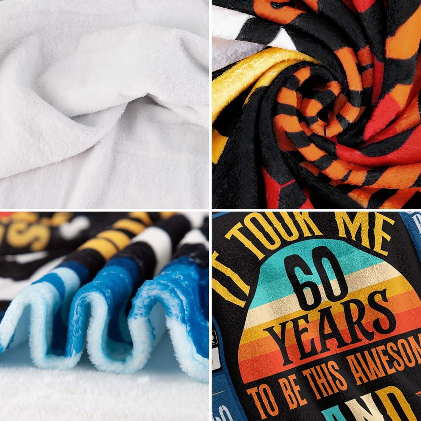 60th Birthday Gifts for Men, 60 Year Old Gifts for Men, 1964 Birthday Blanket with Gift Box, Gift for 60 Year Old Man