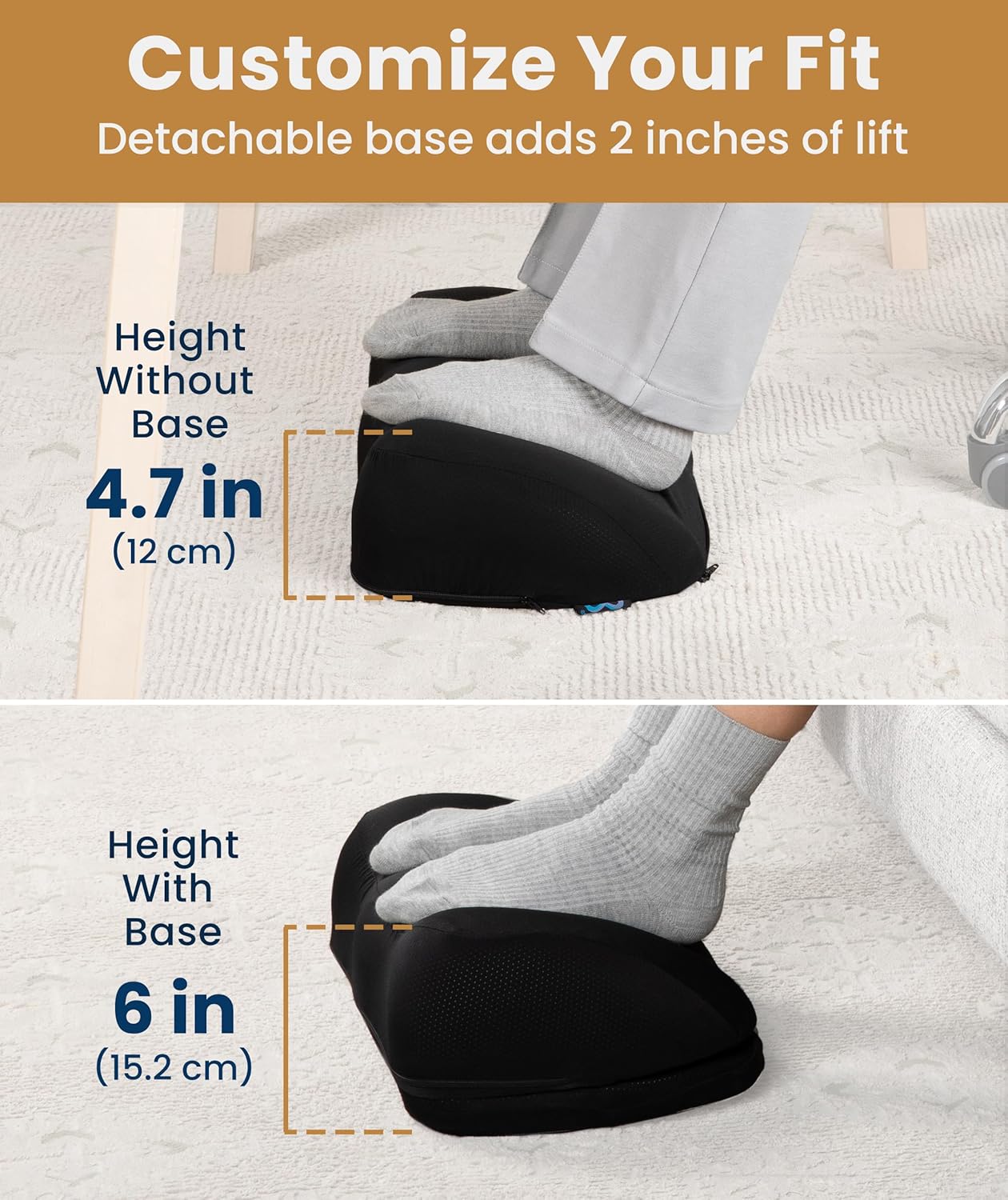 Everlasting Comfort Adjustable Cloud Foot Rest for Under Desk at Work with Pressure Point Nodes - Comfortable Memory Foam Office Foot Stool & Under Desk Pillow for Gaming & Home Accessories