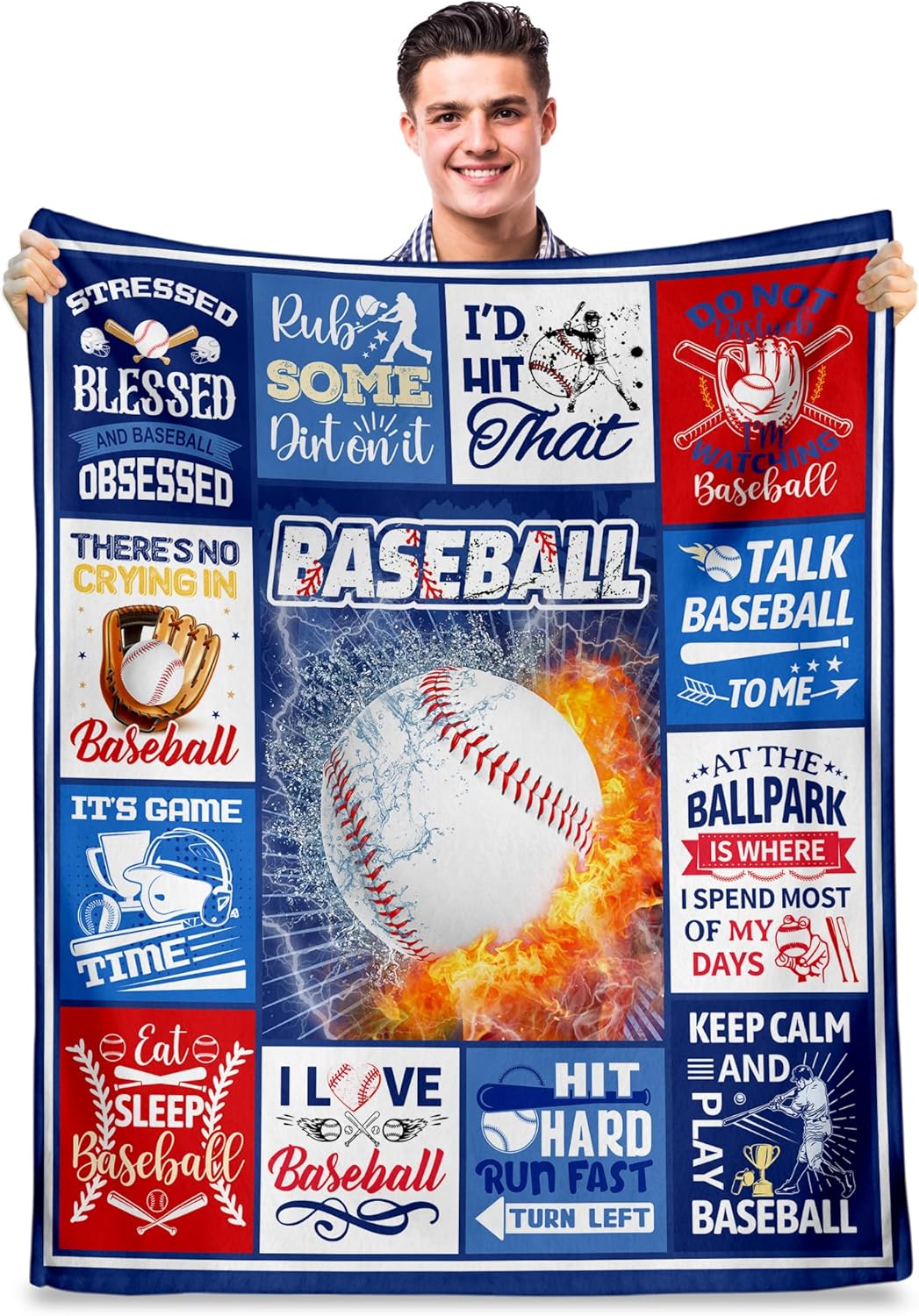 Baseball Gifts, Baseball Gifts for Boys 8-12, Baseball Gifts for Men, Best Baseball Coach Gifts, Baseball Team Gifts for Boys Adults, Baseball Gifts for ChristmasThrow Blanket 50"x60"