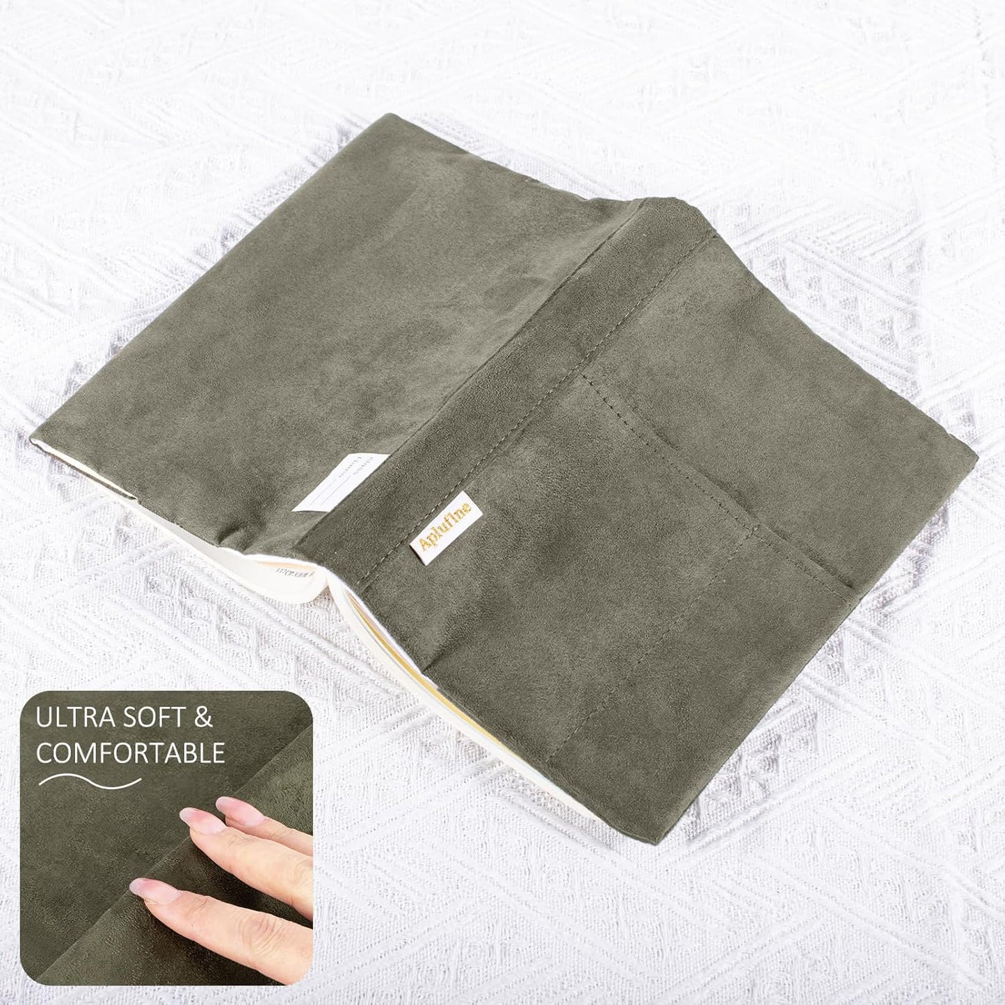 Velvet Book Cover for Paperbacks, Reusable Fabric Book Cover with Pockets, Adjustable Book Protector for Softcover Books, Journals & Bibles