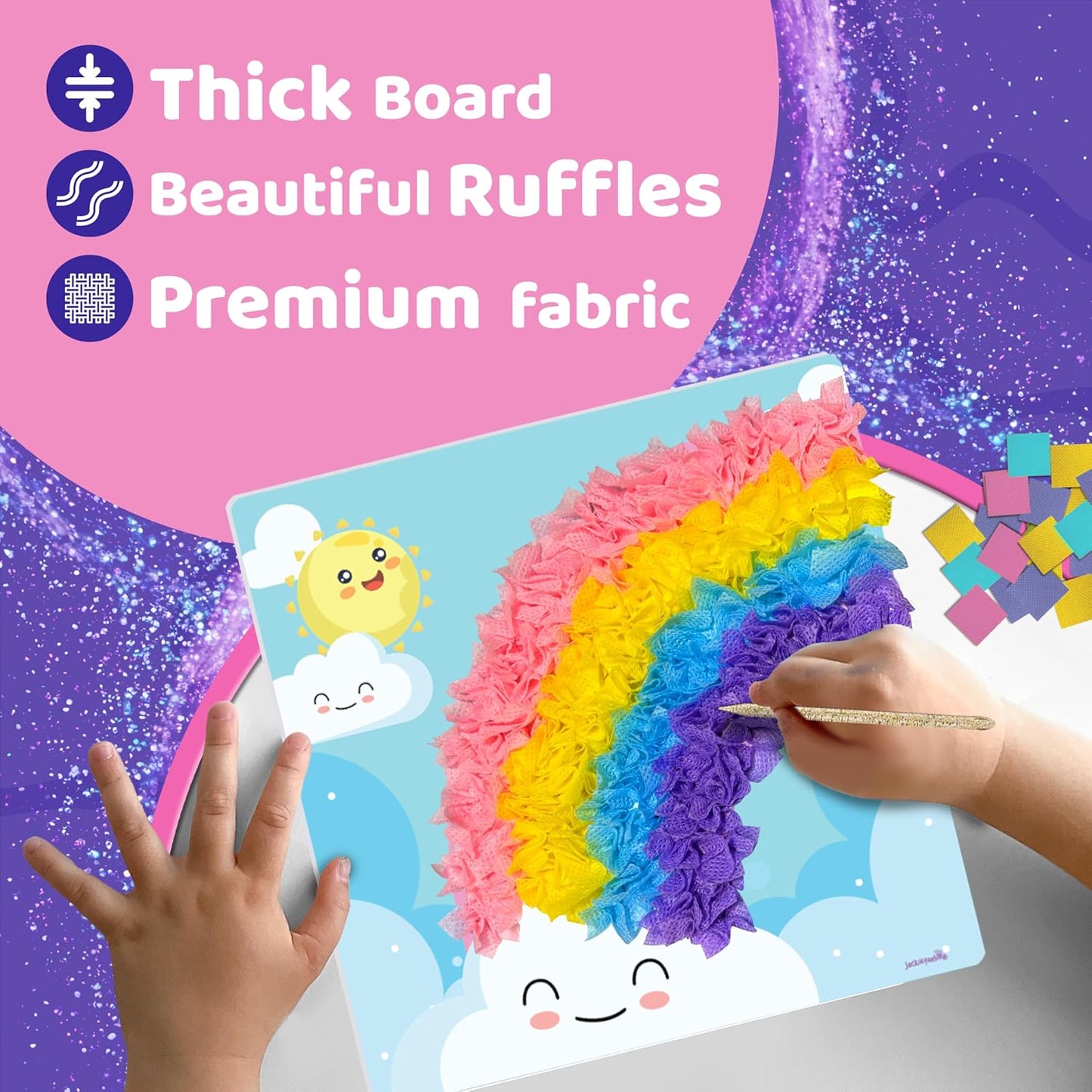 jackinthebox Poke Poke Art – Magical Theme, Mess-Free Fabric Art and Craft, Flower Pressing Kits, Gift for Kids, Girl Gifts, DIY Activity Boy Gift, Easter Gift for Girls and Boys Ages 4 5 6 7 8
