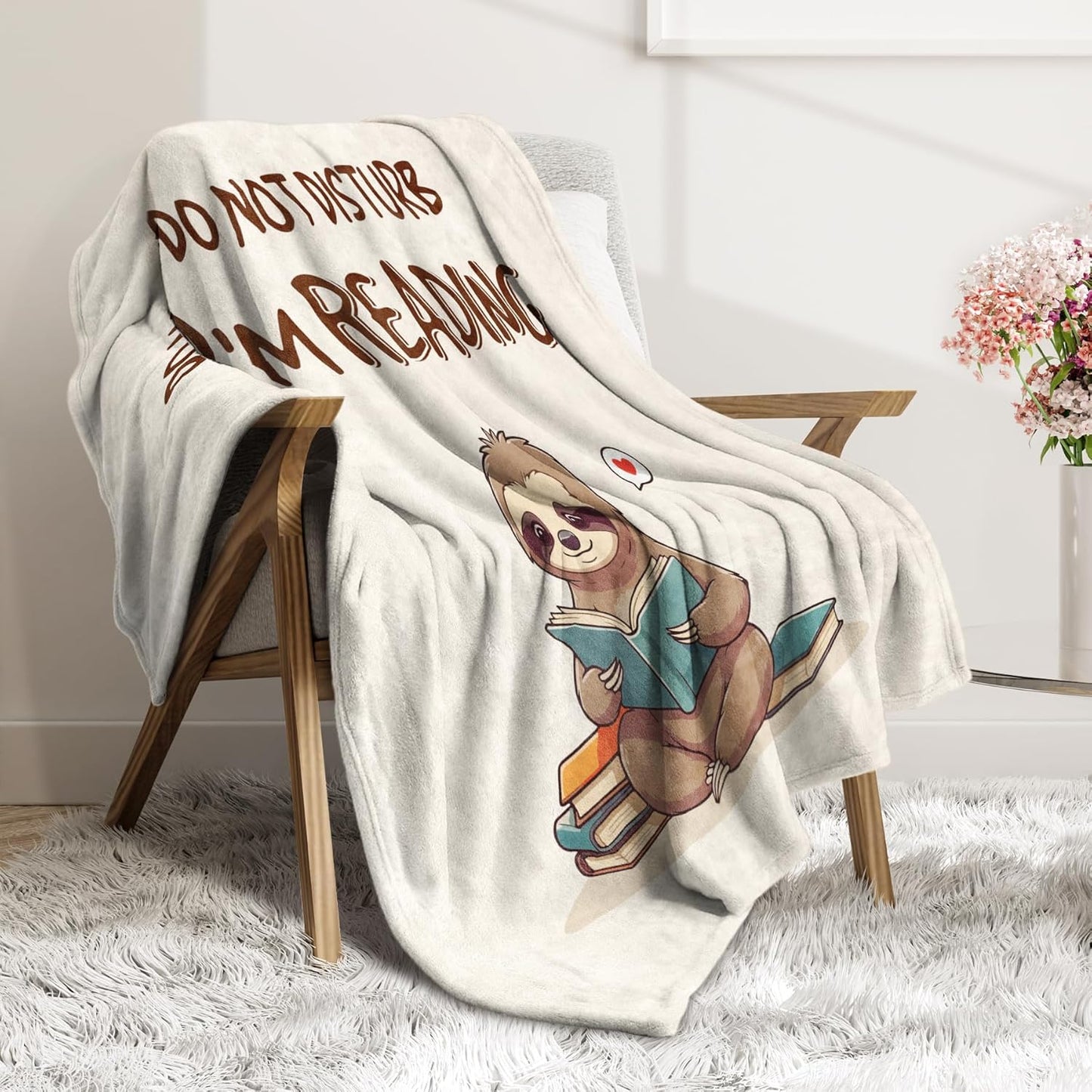 GiltGlimmer Book Lovers Gifts - Do Not Disturb I'm Reading Blanket, Reading Gifts for Book Lovers Bookish Bookworm, Books Club Gift for Women Men, Literary Gift Ideas for Birthday Graduation 60"x50"