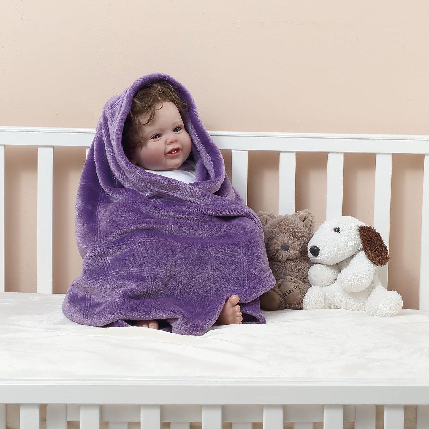 CREVENT Super Soft and Cozy Lightweight Fleece Baby Blankets for Boys and Girls/Kids/Infant/Newborns All Seasons(30"X40" Purple)