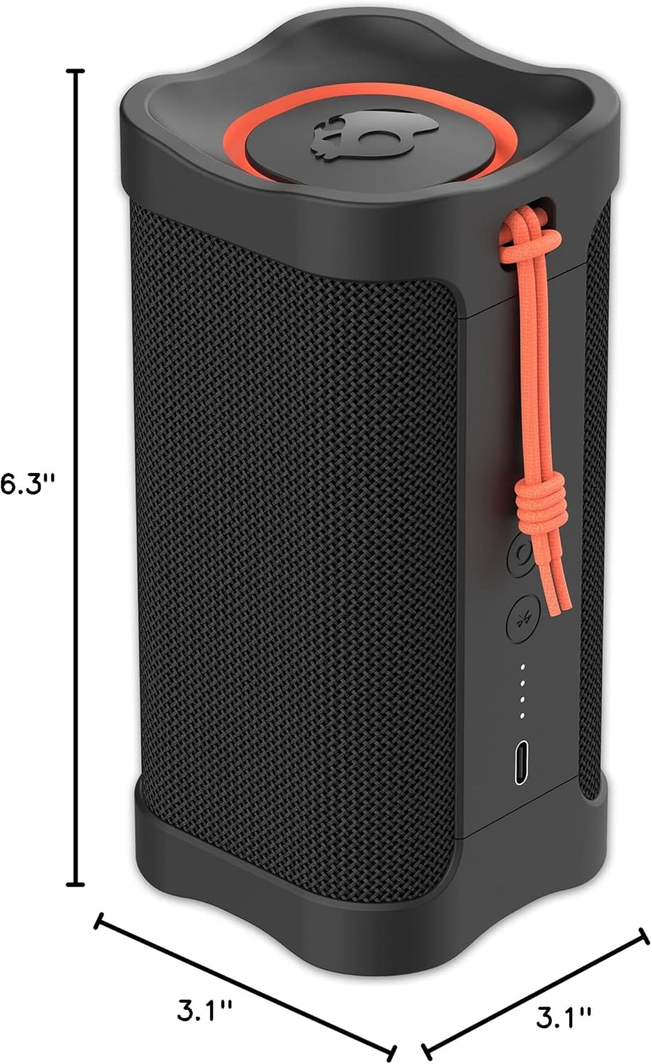 Skullcandy Terrain Wireless Bluetooth Speaker - IPX7 Waterproof Portable Speaker with Dual Custom Passive Radiators, 14 Hour Battery, Nylon Wrist Wrap, & True Wireless Stereo